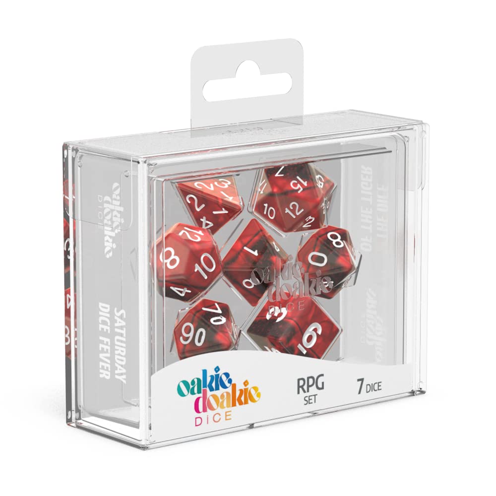 Premium Oakie Doakie RPG Dice Set - Gemstone Vampire Themed Polyhedral Dice for D&D, Pathfinder & Tabletop Games - Perfect for Gifts, Game Nights & Fantasy Roleplaying