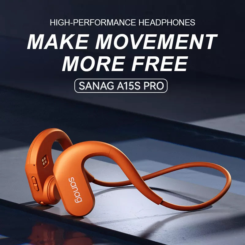 Sanag A15S Pro Open Ear Wireless Bluetooth Sports Headphones - Lightweight, Sweatproof for Running, Cycling & Gym Workouts