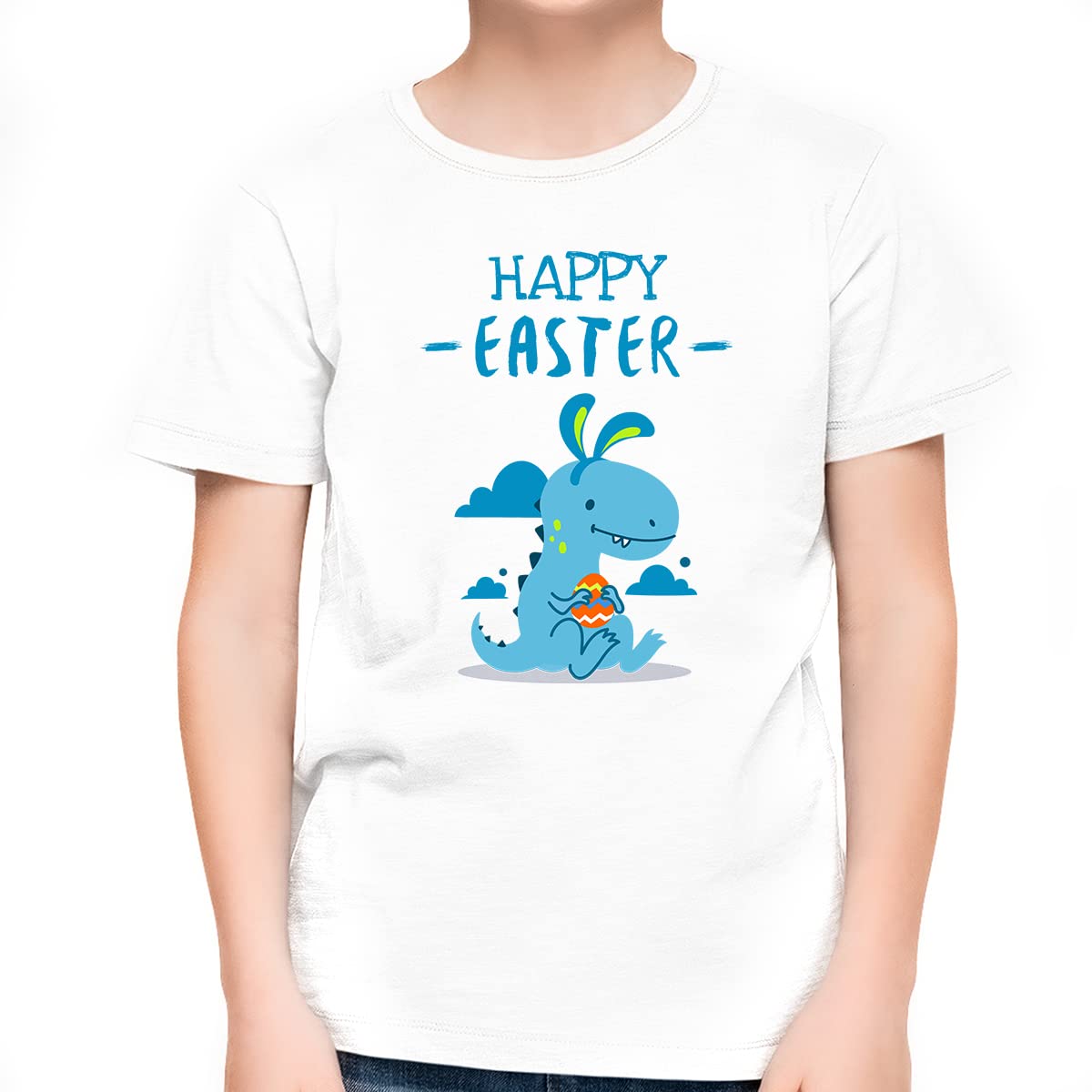 Fire Fit Designs Boys Easter Shirt - Cute Dinosaur Print Easter T-Shirts for Kids | Perfect for Easter Egg Hunts, Church, and Family Photos