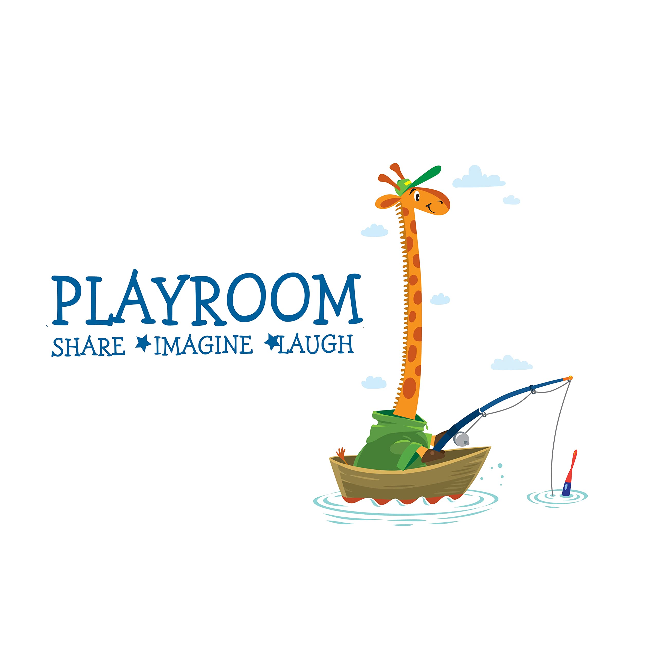 Cute Giraffe Vinyl Wall Decal - Removable Playroom & Nursery Decor - 30
