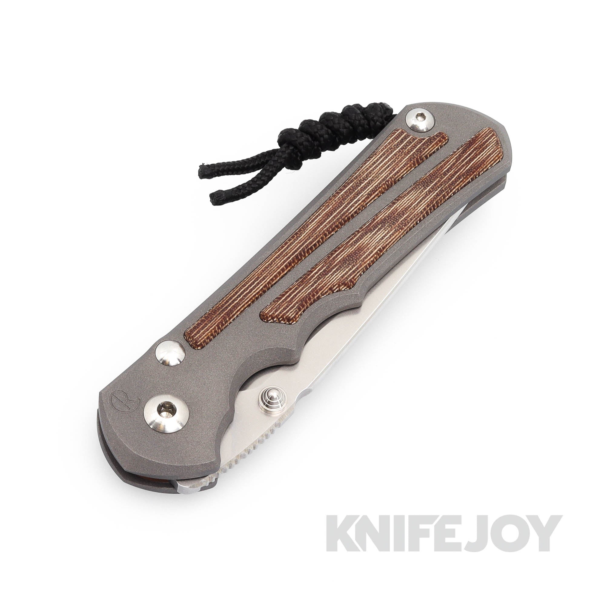 Chris Reeve Large Inkosi Magnacut Tanto Folding Knife - Plain Blade with Natural Canvas Micarta Inlay & Titanium Handles | EDC, Outdoor Survival, Hunting, Camping Gear