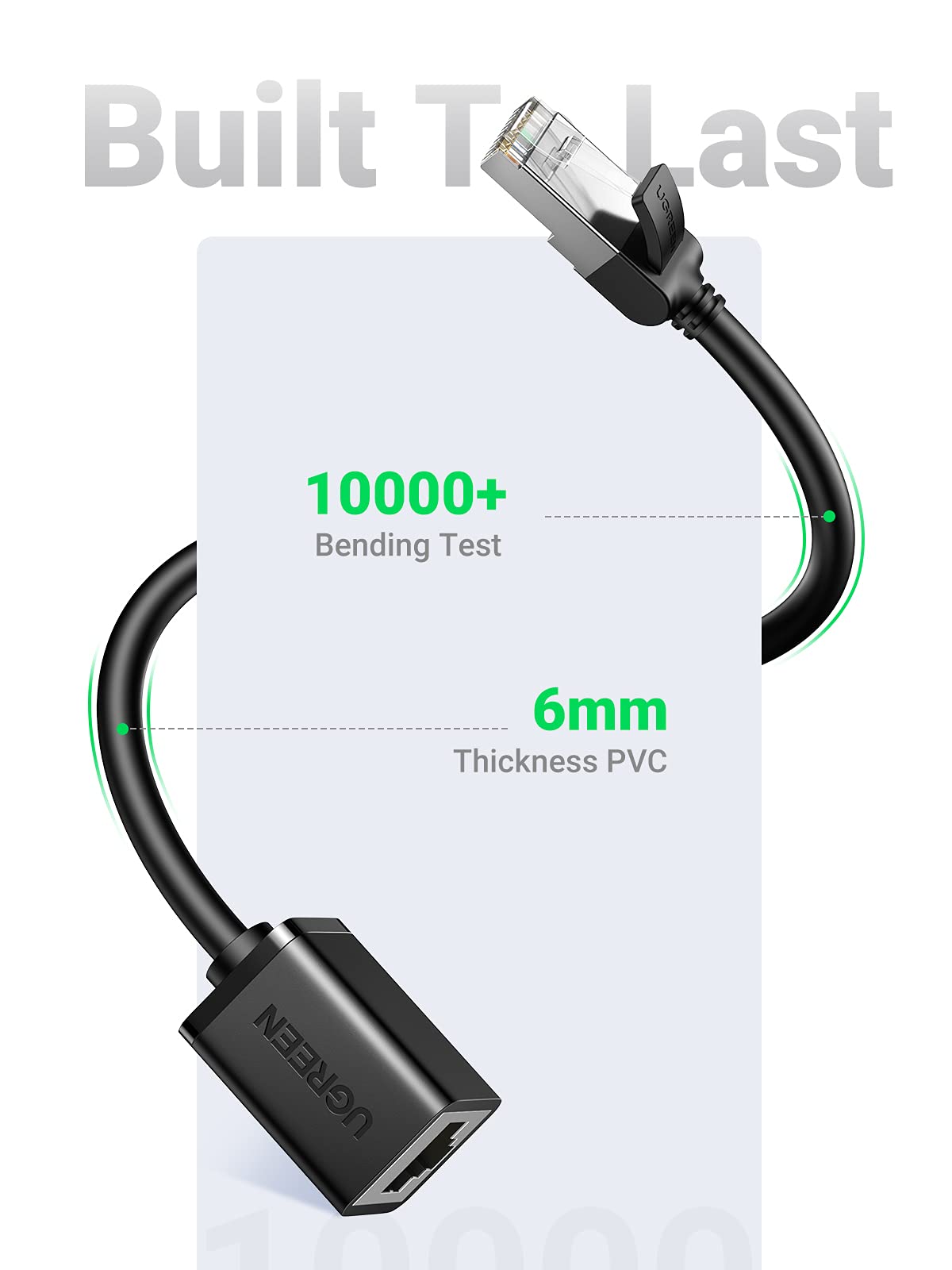 UGREEN Cat 6 Ethernet Extension Cable 1M - High Speed RJ45 LAN Network Cable, Compatible with Cat5/Cat5e/Cat6/Cat7/Cat8 - Perfect for Home Office, Gaming, and Server Room Connectivity
