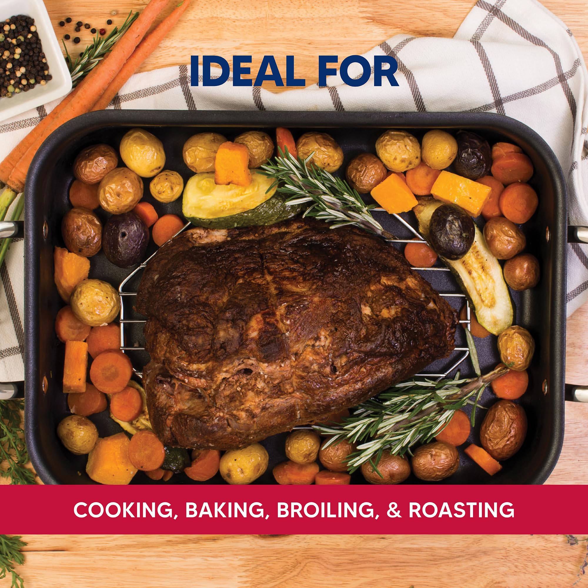 HIC Kitchen Heavy Duty Chrome-Plated Steel Wire Roasting Rack - 10 x 6 Inches for Baking, Grilling & Roasting - Perfect for Oven, Grill & Smoker Cooking
