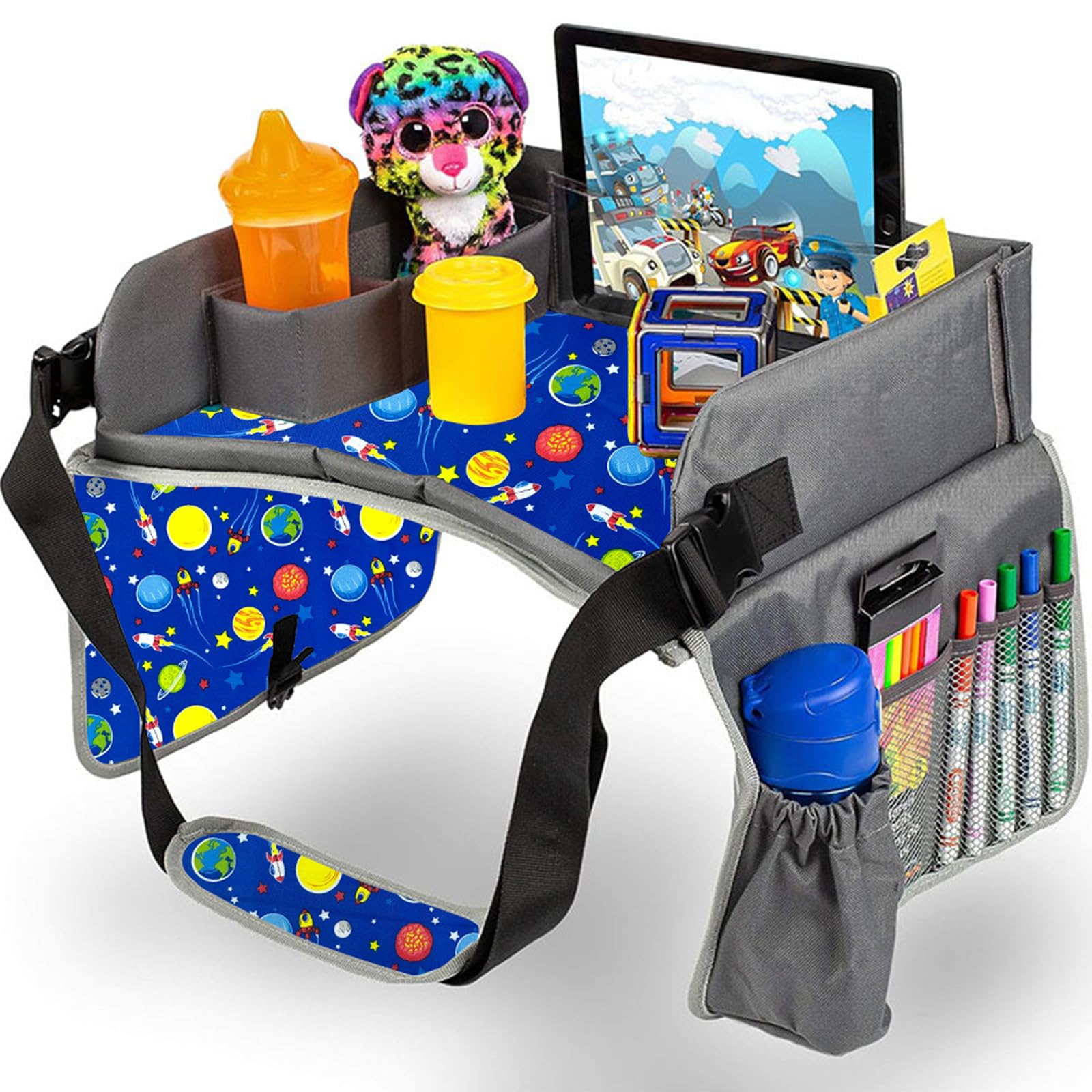 **Multifunctional Kids Travel Tray for Toddler Car Seat - Portable Activity Tray for Boys & Girls - Essential Road Trip Accessories for Cars, Airplanes & Booster Seats - Perfect for Snacks, Toys & Learning on the Go**
