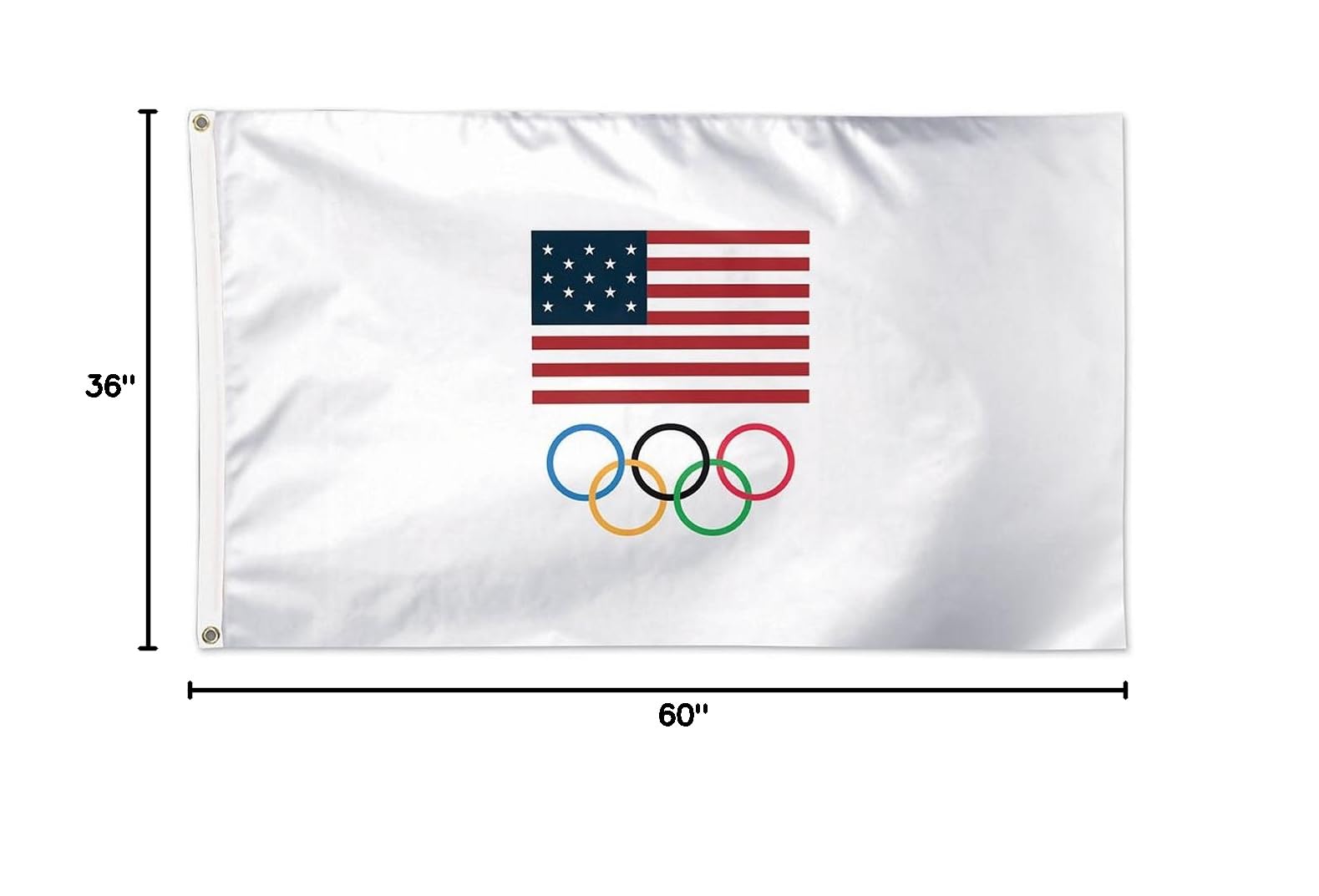 WinCraft 2016 USA Olympic Flag - Patriotic American Banner for Olympics, Sports Events, Home & Office Decor