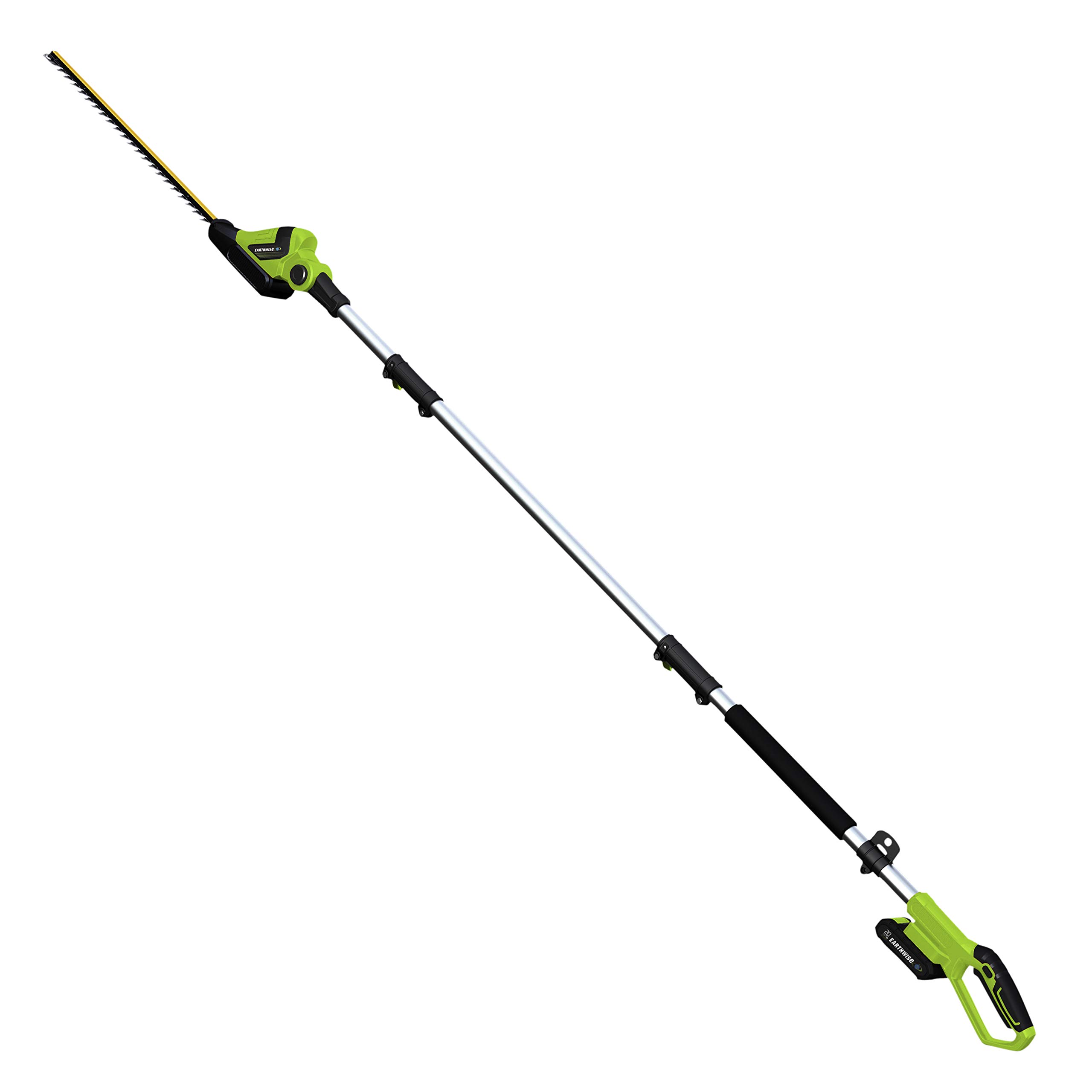 Earthwise LPHT12022 20-Inch Cordless Pole Hedge Trimmer with 2.0AH Battery & Fast Charger - Lightweight Electric Hedge Clipper for Tall Bushes, Tree Trimming & Garden Maintenance