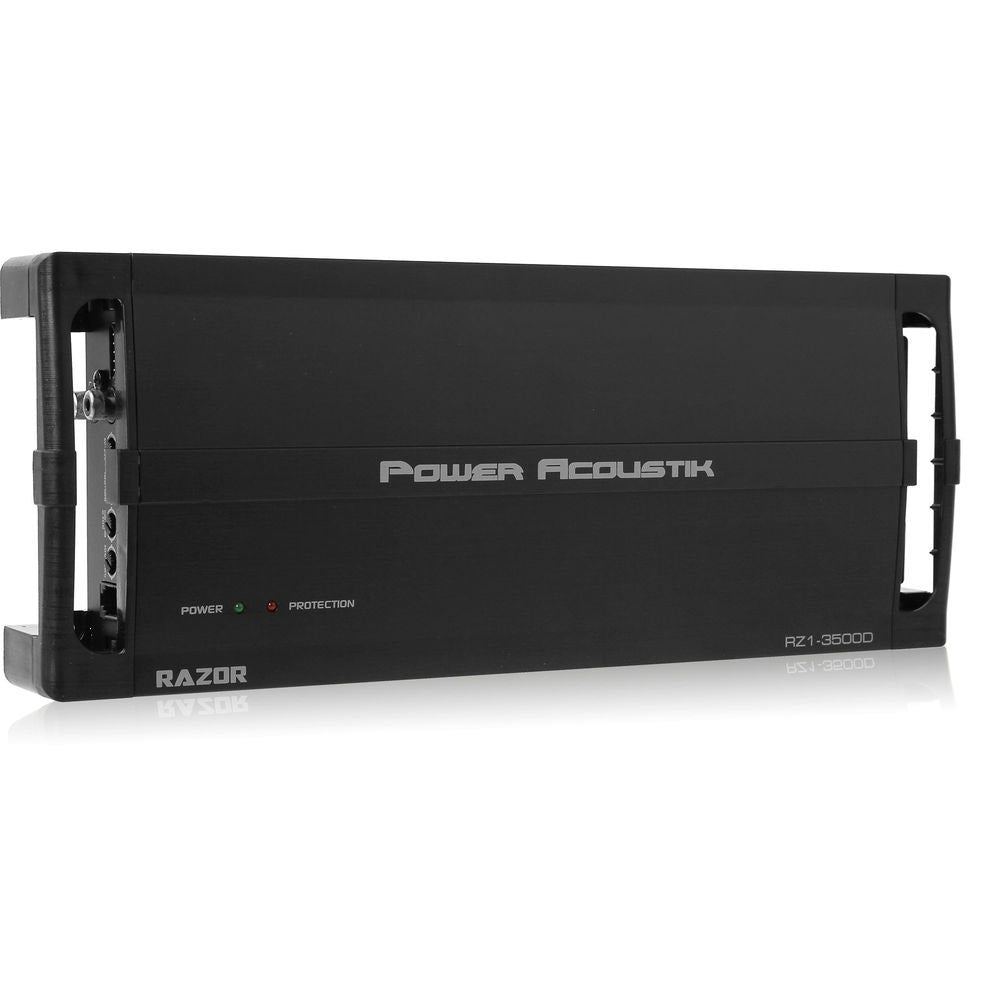 Power Acoustik RZ13500D Monoblock Razor Series Class D Car Amplifier - 5000W Max Power, 1 Ohm Stable, Bass Boost - Perfect for Car Audio Systems & Subwoofers