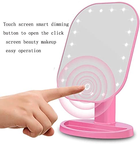 ZBQLKM 10X Magnification LED Makeup Mirror with Touch Screen - 180° Adjustable Rotation, USB Powered Vanity Mirror for Precise Makeup Application (Black) | Perfect for Home Dressing Table, Professional Salon & Travel Beauty Kit