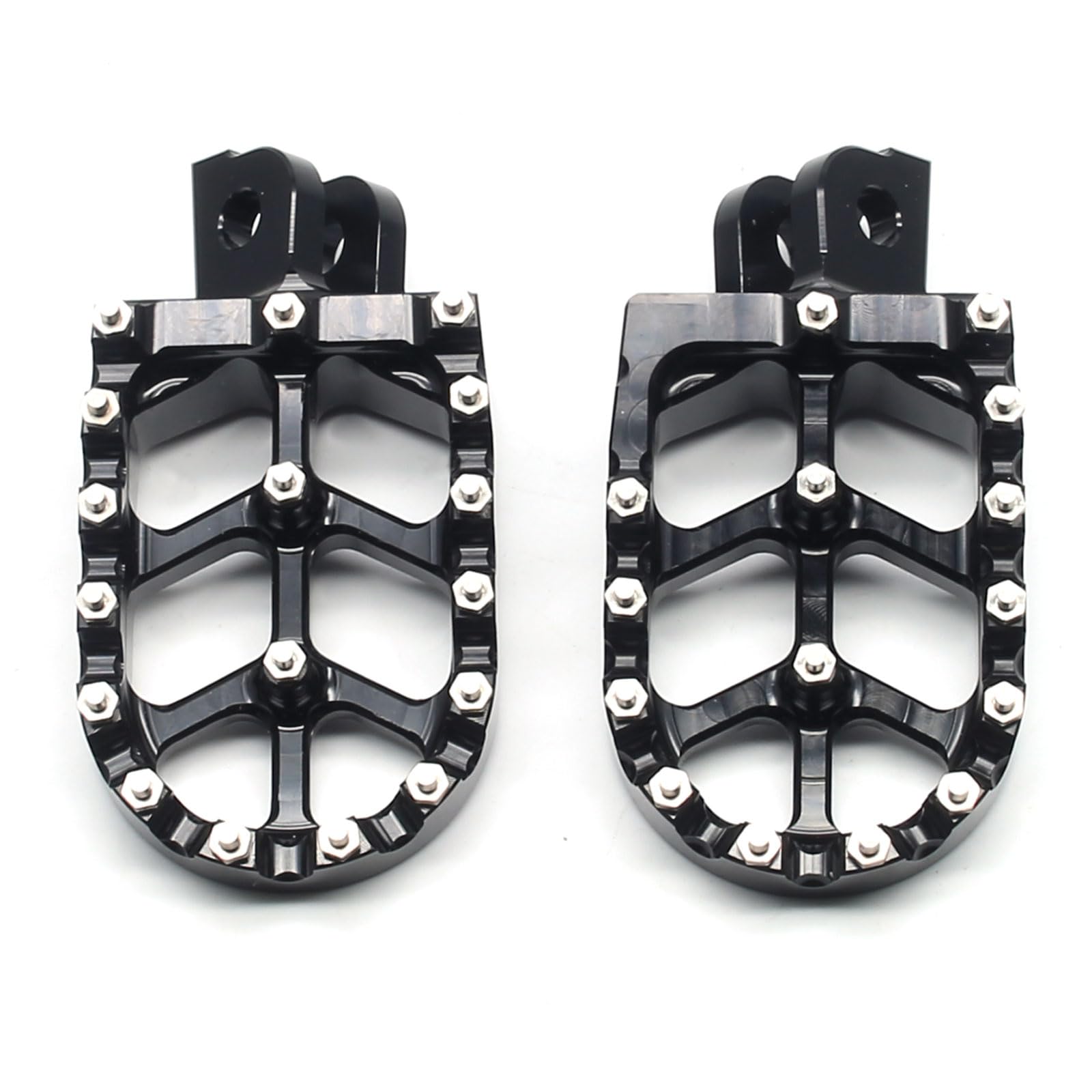 MZS CNC Black Motorcycle Foot Pegs - Front Motocross Footrest Pedal for Honda GROM (2014-2025), Monkey (2019-2025), Dax 125 (2025) | Durable MX Riding Accessories for Off-Road Adventures & Urban Commuting