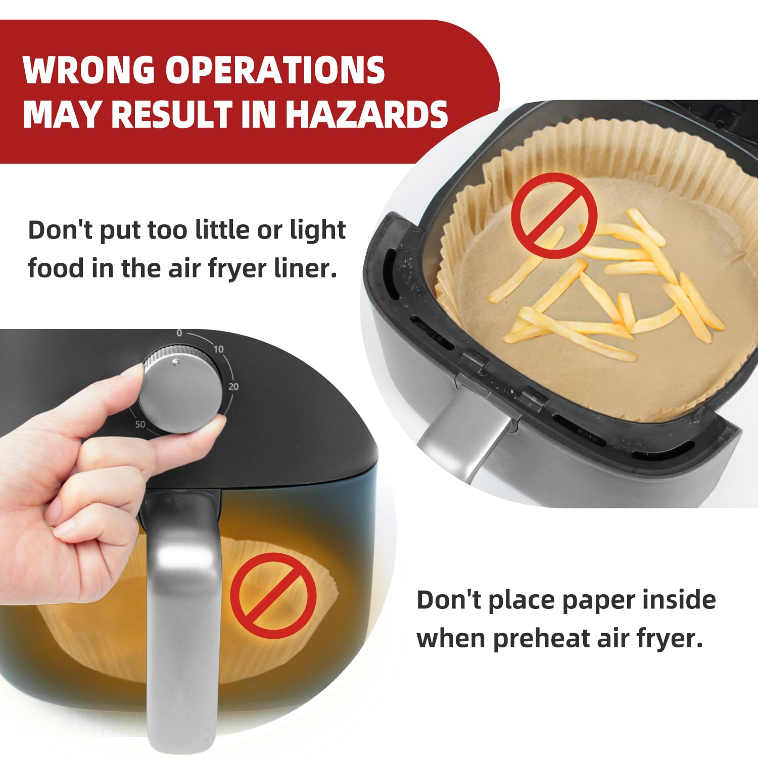 8 Inch Unbleached Perforated Air Fryer Parchment Paper - 100 Non-Stick Round Sheets for Cooking Meats, Chips, Cookies | Perfect for Air Fryers, Baking & Meal Prep
