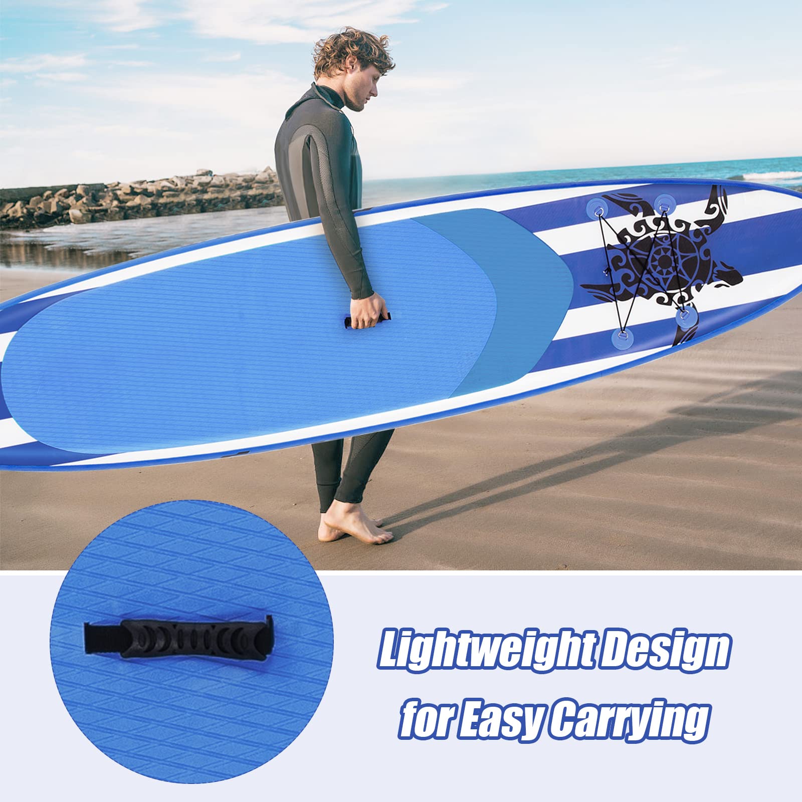 **SPORFIT Inflatable Stand Up Paddle Board (SUP) for Adults & Youth - 10.5/11FT, 6.5IN Thick - Premium SUP Board for Lakes, Rivers & Ocean Paddling**