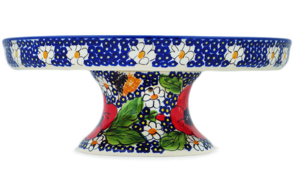 10-Inch Elegant Cake Stand - Vivid Garden Floral Design for Wedding, Birthday, and Dessert Displays