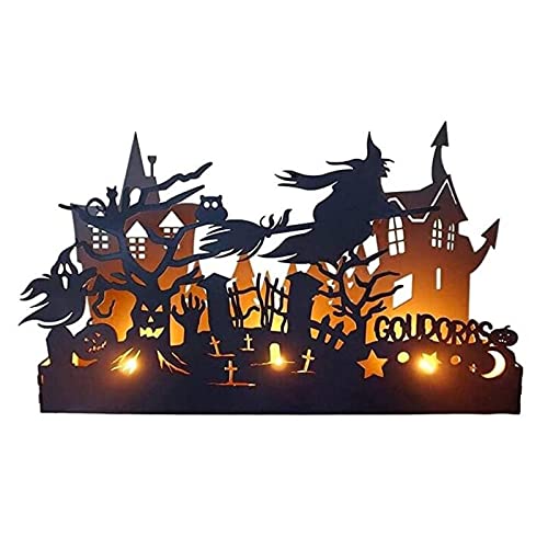 Halloween Candle Holders - Ghost Pumpkin Witch Silhouette Candlesticks for Haunted House Decor, Halloween Party & Home Decoration (Color as Shown) - Perfect for Spooky Parties, Table Centerpieces & Seasonal Home Decor