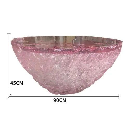 Modern Glass Resin Rocky Glacier Coffee Table - Handcrafted Designer Living Room Furniture for Home Decor & Office Use