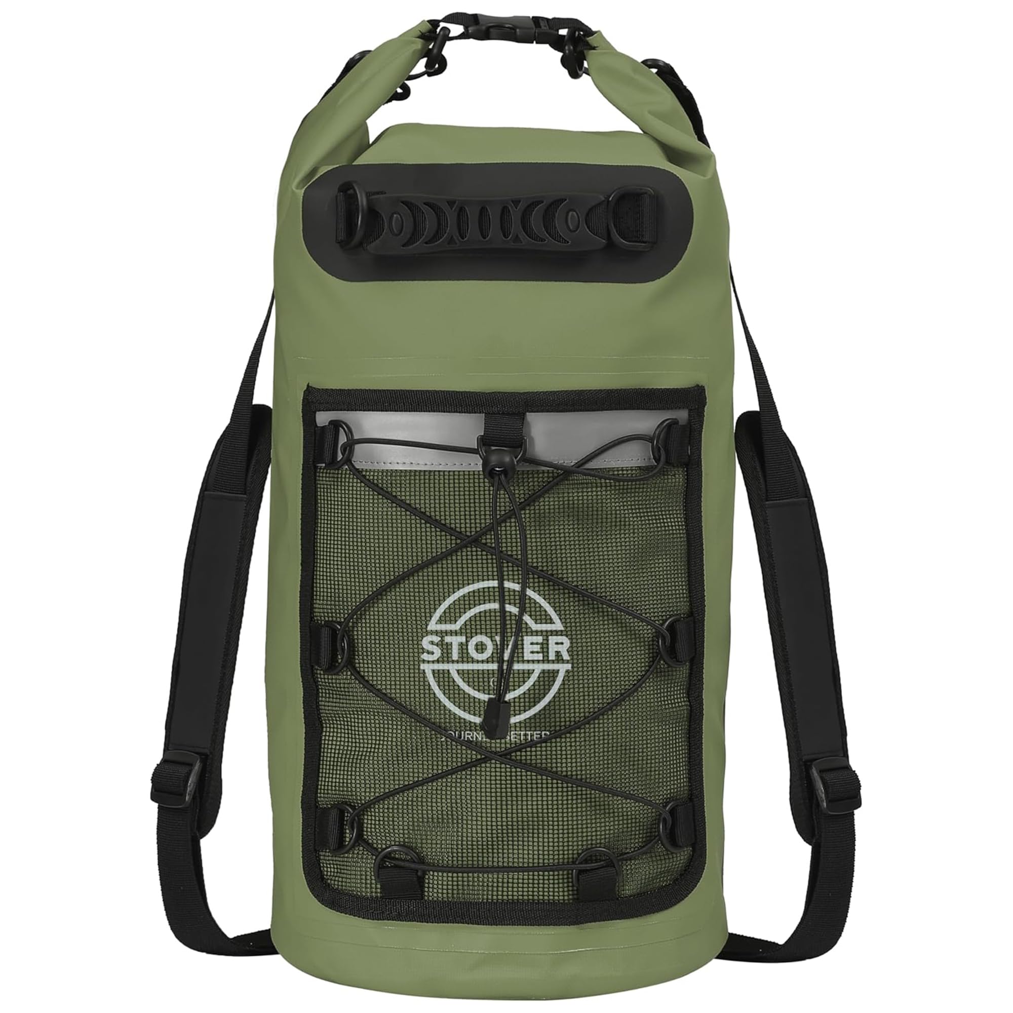 STOVER 5L/10L/25L/30L/40L/55L Waterproof Dry Backpack - Floating Dry Bag for Kayaking, Hiking, Camping, Beach & Outdoor Activities - Heavy Duty Roll Top Design for Men & Women (Green) - Perfect for Water Sports, Travel & Adventure Gear Storage