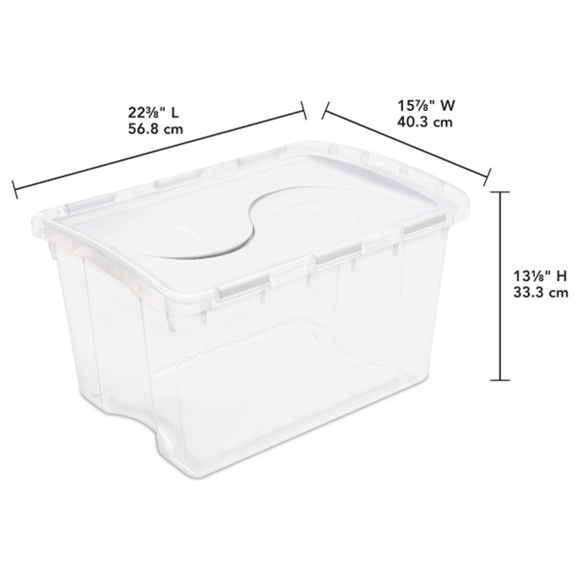 Sterilite 48 Qt Clear Stackable Storage Bins with White Hinged Lids - 6 Pack Set for Home Organization, Pantry, Garage & Closet Storage Solutions