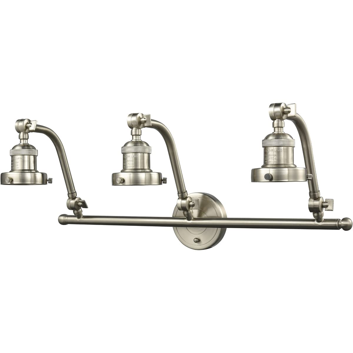 Vintage LED Bathroom Light Fixture - 3 Light Dimmable Brushed Satin Nickel - Perfect for Bathroom Vanity, Powder Room & Hallway Lighting