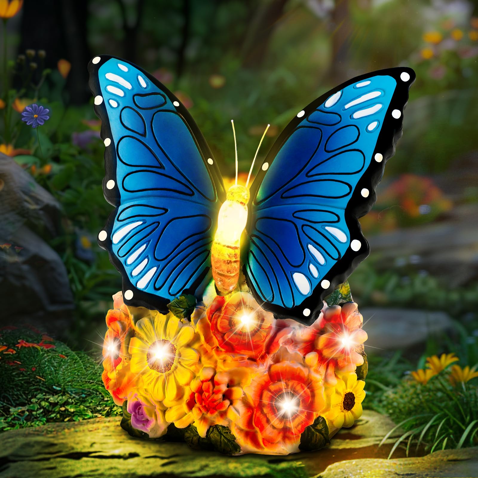 Solar Butterfly Garden Lights - Outdoor Decor for Patio, Yard & Porch | Easter Basket Stuffers & Mother's Day Gifts for Women | Teacher Appreciation & Birthday Presents | Weather-Resistant Solar-Powered Butterfly Statues for Home & Garden Decoration