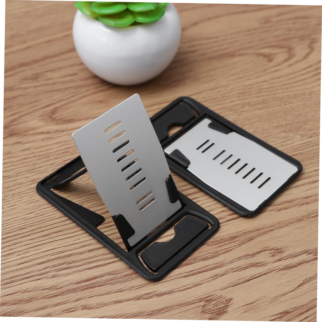 2-Pack Aluminum Alloy Phone Stand - Universal Metal Cell Phone & Tablet Holder for Desk, Home, Office - Perfect for Video Calls, Streaming & Hands-Free Viewing
