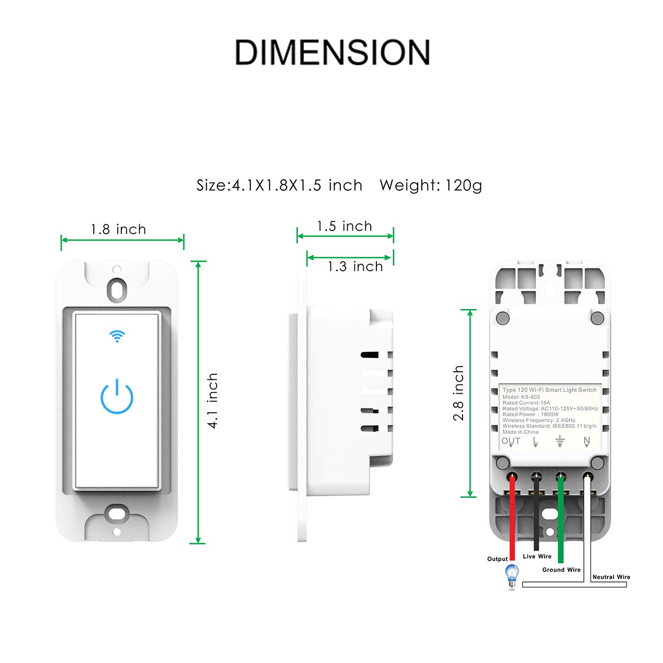 Smart WiFi Light Switch 3 Gang - Alexa & Google Home Compatible for Smart Homes