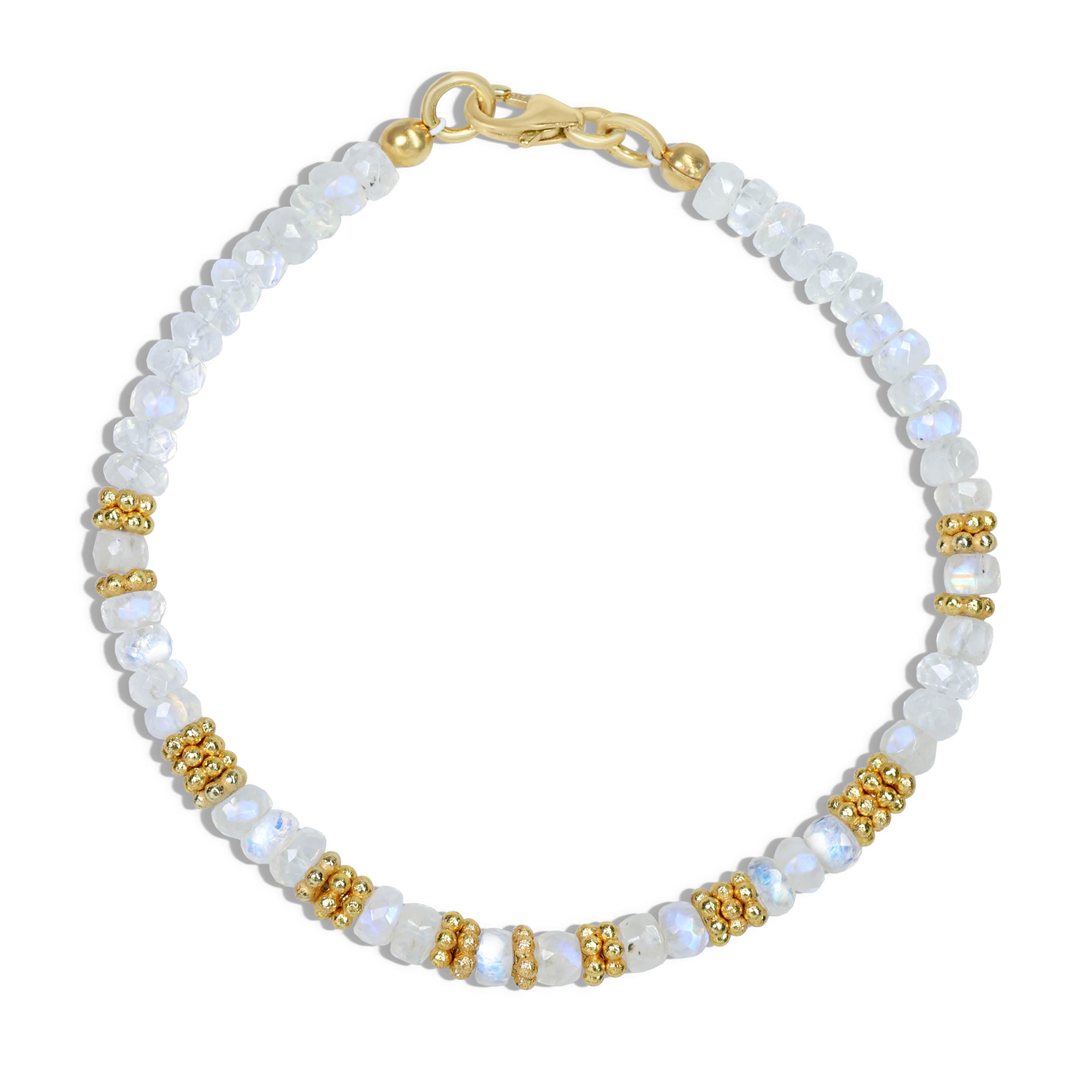 Natural Moonstone Beaded Bracelet - Handmade Gemstone Jewelry for Women, Healing Crystal Bracelet for Meditation & Spiritual Balance | Perfect for Yoga, Boho Fashion & Gift Giving