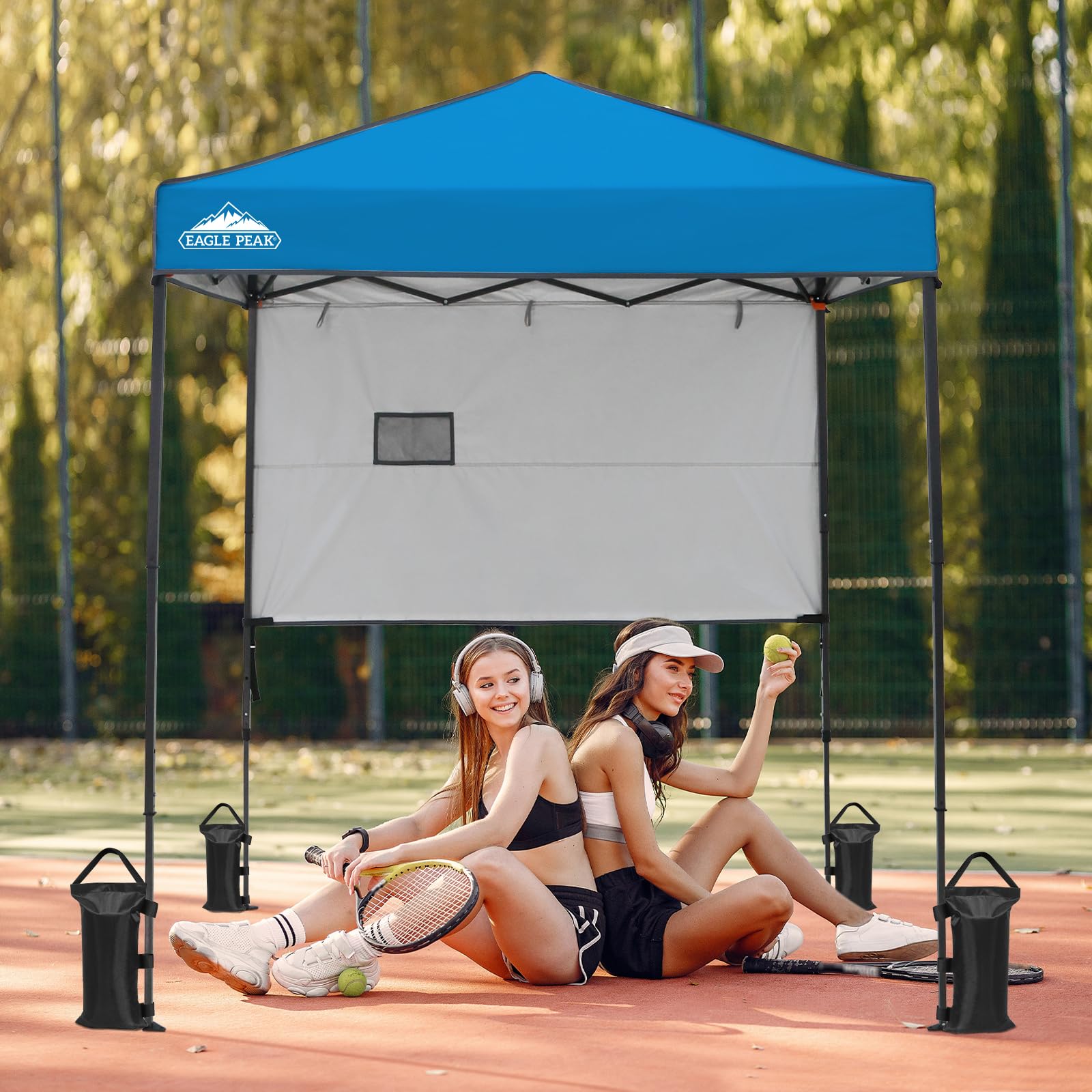 EAGLE PEAK Heavy-Duty Instant Canopy Sand Bags 4-Pack - Weighted Anchor Kit for Pop Up Tents, Gazebos & Canopies | Windproof & Waterproof | Perfect for Camping, Beach, Outdoor Events & Backyard Parties (Black, Sand Not Included)