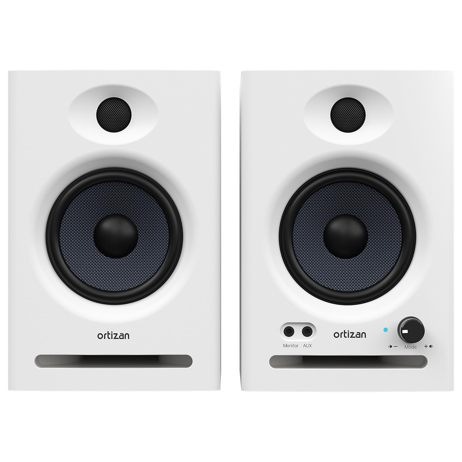 Ortizan C7 Studio Monitors - Bluetooth 5.3 Wireless Speakers for Music Production & Gaming (White Pair) - Perfect for Home Studios & PC Setups