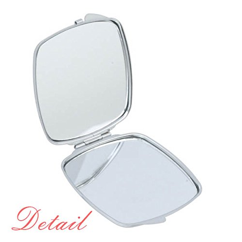 Peking Opera Culture Silhouette Pattern Square Compact Makeup Mirror - Portable Cute Small Hand Mirror Gift for Women, Travel, Purse & Makeup Touch Ups
