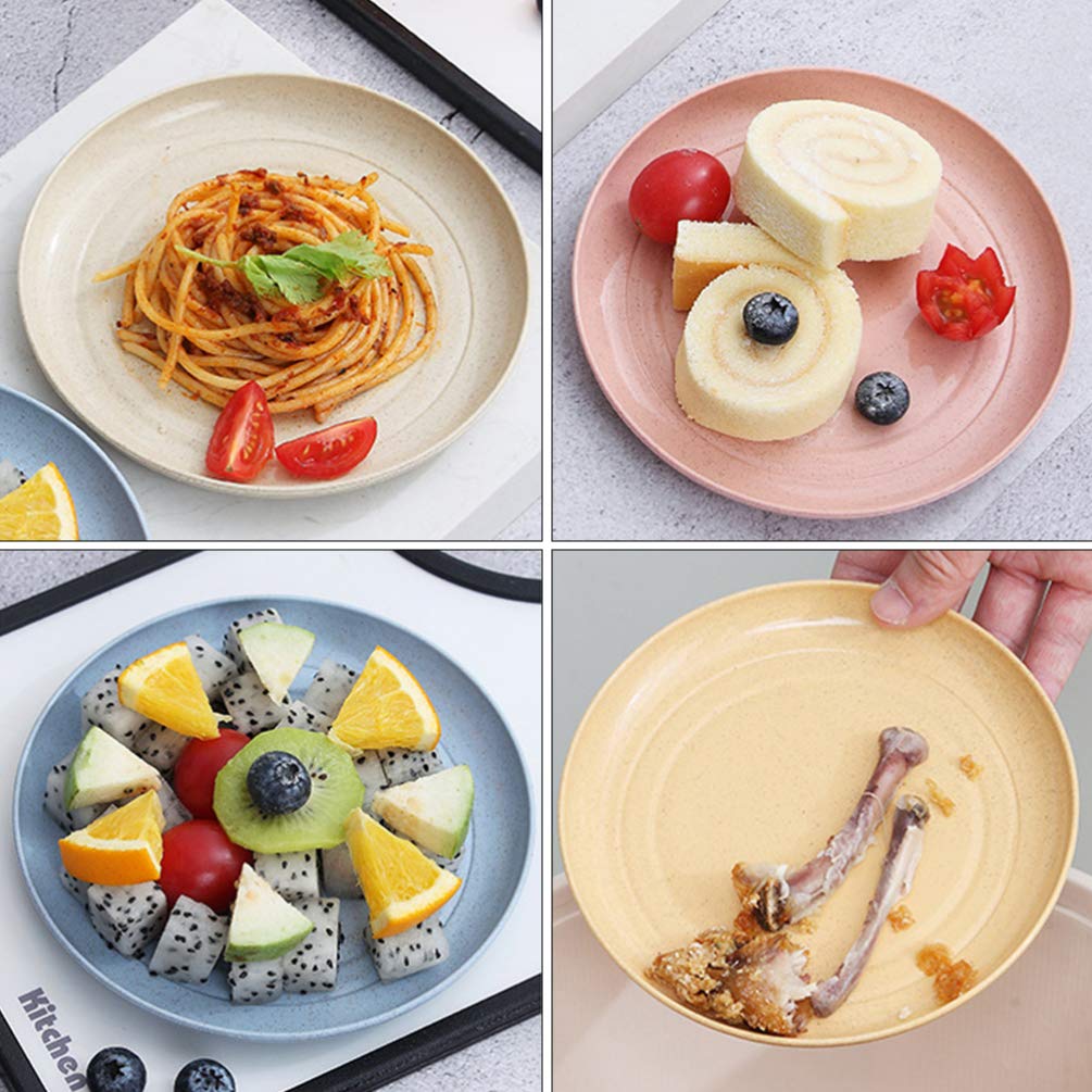 Eco-Friendly Wheat Straw Dinner Plates - 6pcs Safe Tableware for Home & Parties
