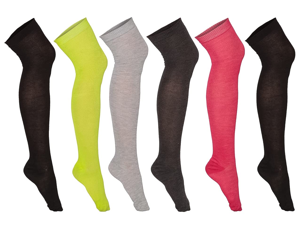 Isadora Paccini Women's Over The Knee Socks 6 Pairs - Thigh High Stockings for Women, Fashionable & Comfortable Knee High Socks for Fall & Winter, Perfect for Boots, Dresses & Casual Outfits