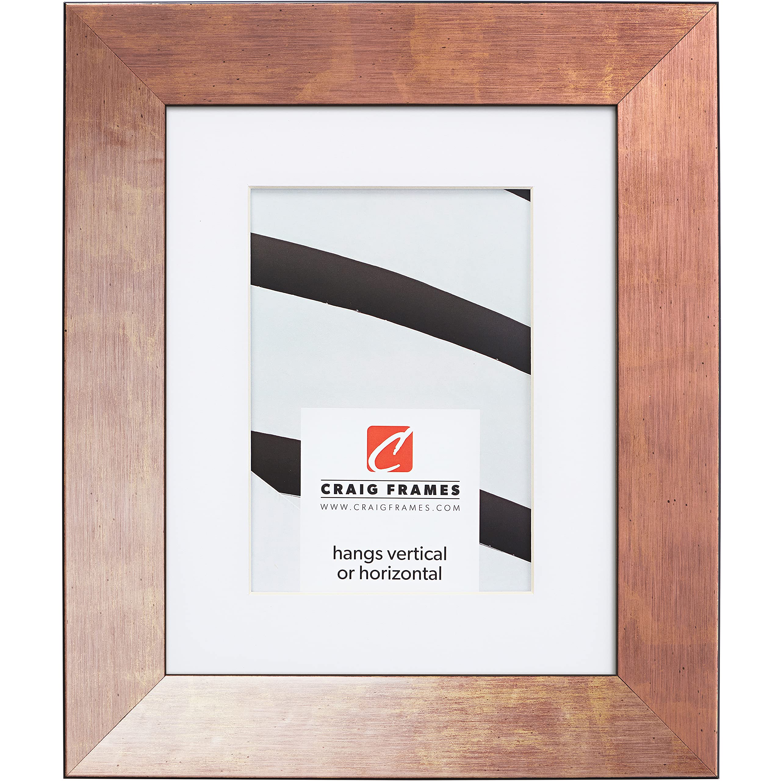 Craig Frames Milano 150 - 8.5 x 11 Inch Picture Frame with Mat for 6 x 9 Inch Photo - Rose Gold Set of 4 - Perfect for Wall Decor, Living Room, Bedroom & Office Display