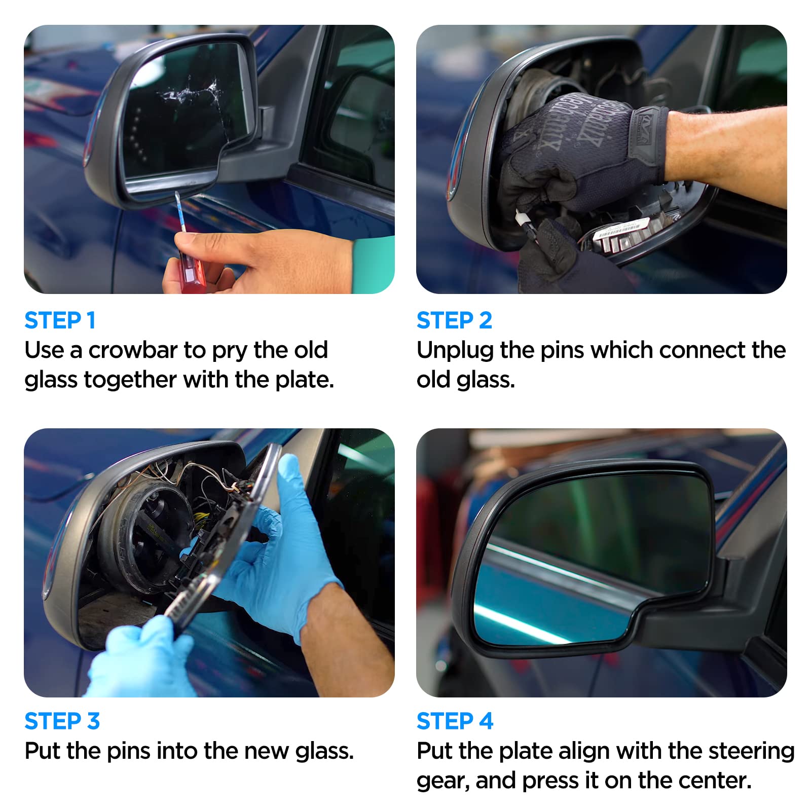 2010-2018 Dodge Ram 1500-5500 Left Side Lower Convex Mirror Glass Replacement with Rear Mounting Bracket | Compatible with Towing Mirrors | Driver Side Mirror Upgrade for Enhanced Visibility & Safety While Towing or Parking