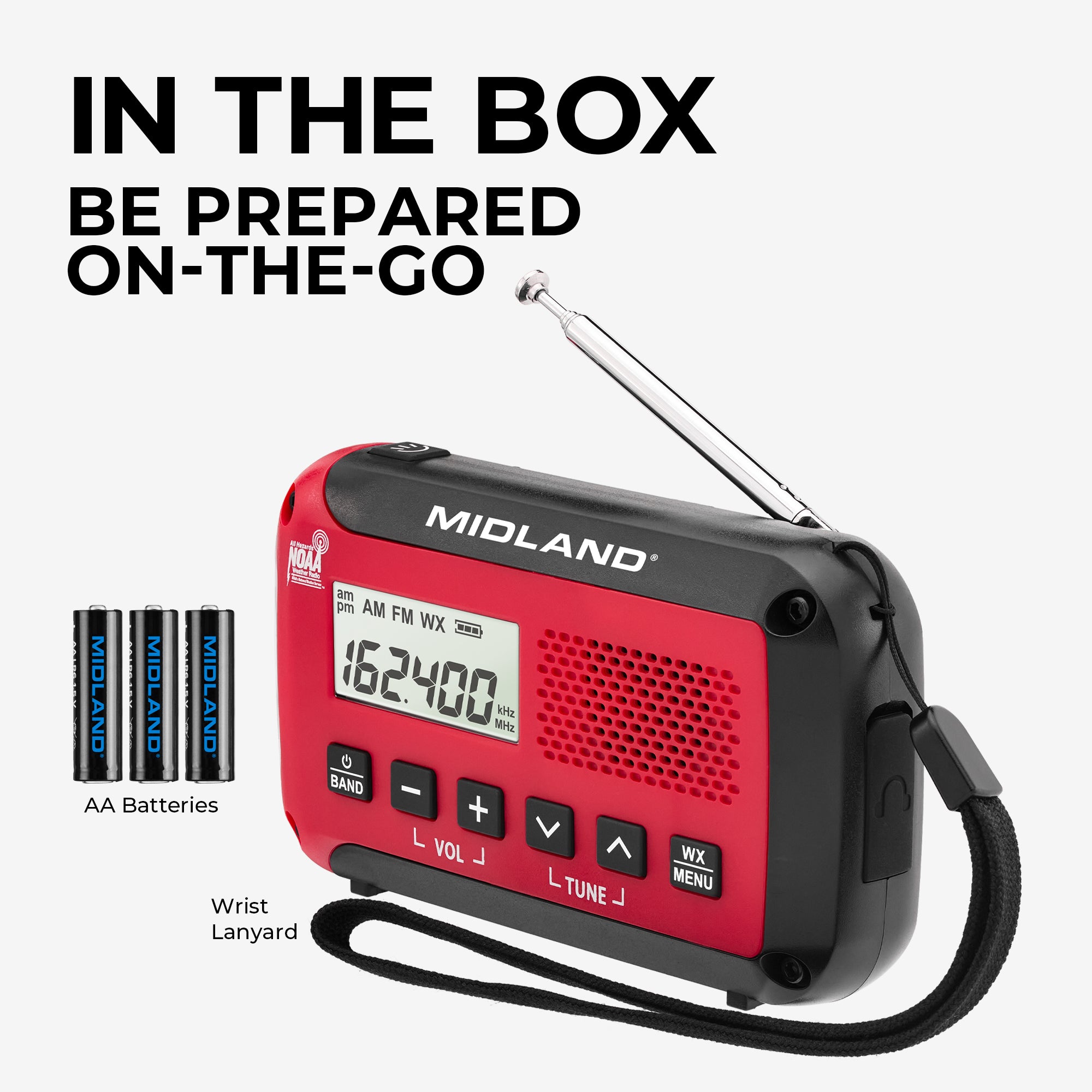 ER10VP Portable Emergency Weather Alert Radio with AM/FM & NOAA - Best for Outdoor, Camping, Hiking & Emergency Preparedness