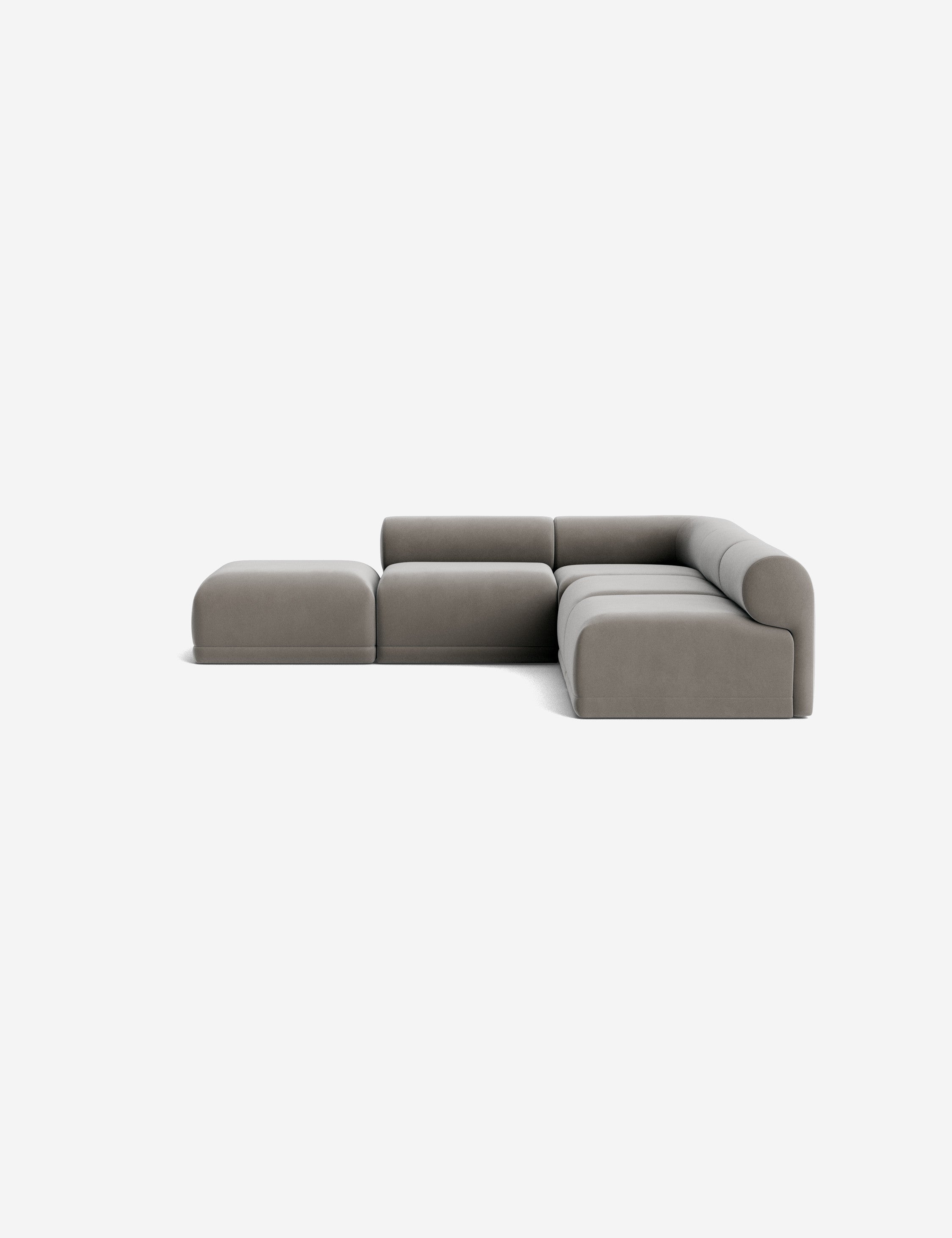 Modern Carson Sectional Sofa with Ottoman - Comfortable L-Shaped Couch & Storage Footrest for Living Room, Family Room & Small Spaces - Soft Fabric Upholstery & Sturdy Wood Frame