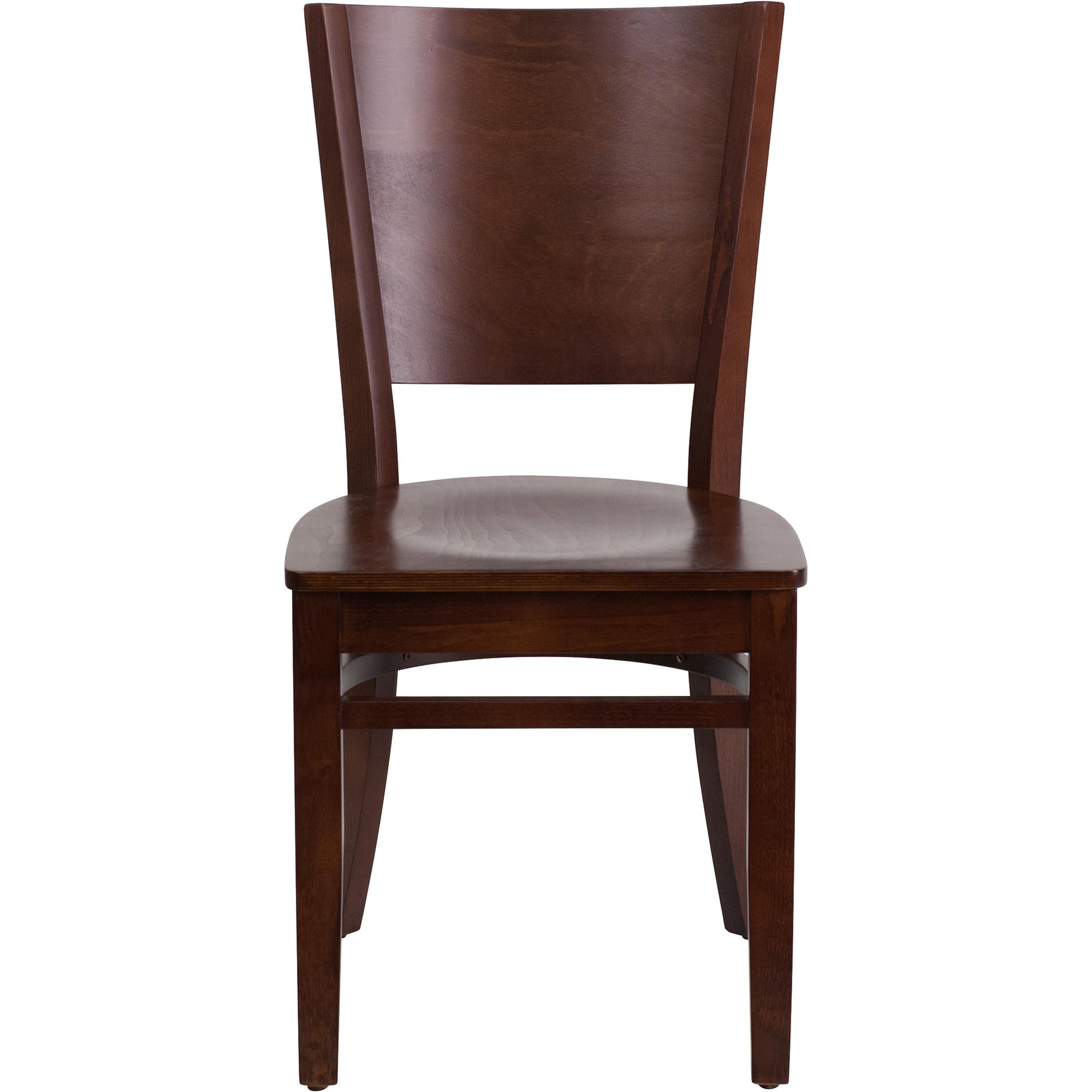 Flash Furniture Lacey Series Solid Back Walnut Wood Restaurant Chair - Elegant Dining Chairs for Restaurants, Cafes & Home Kitchens - Durable Wooden Seating with Comfortable Back Support