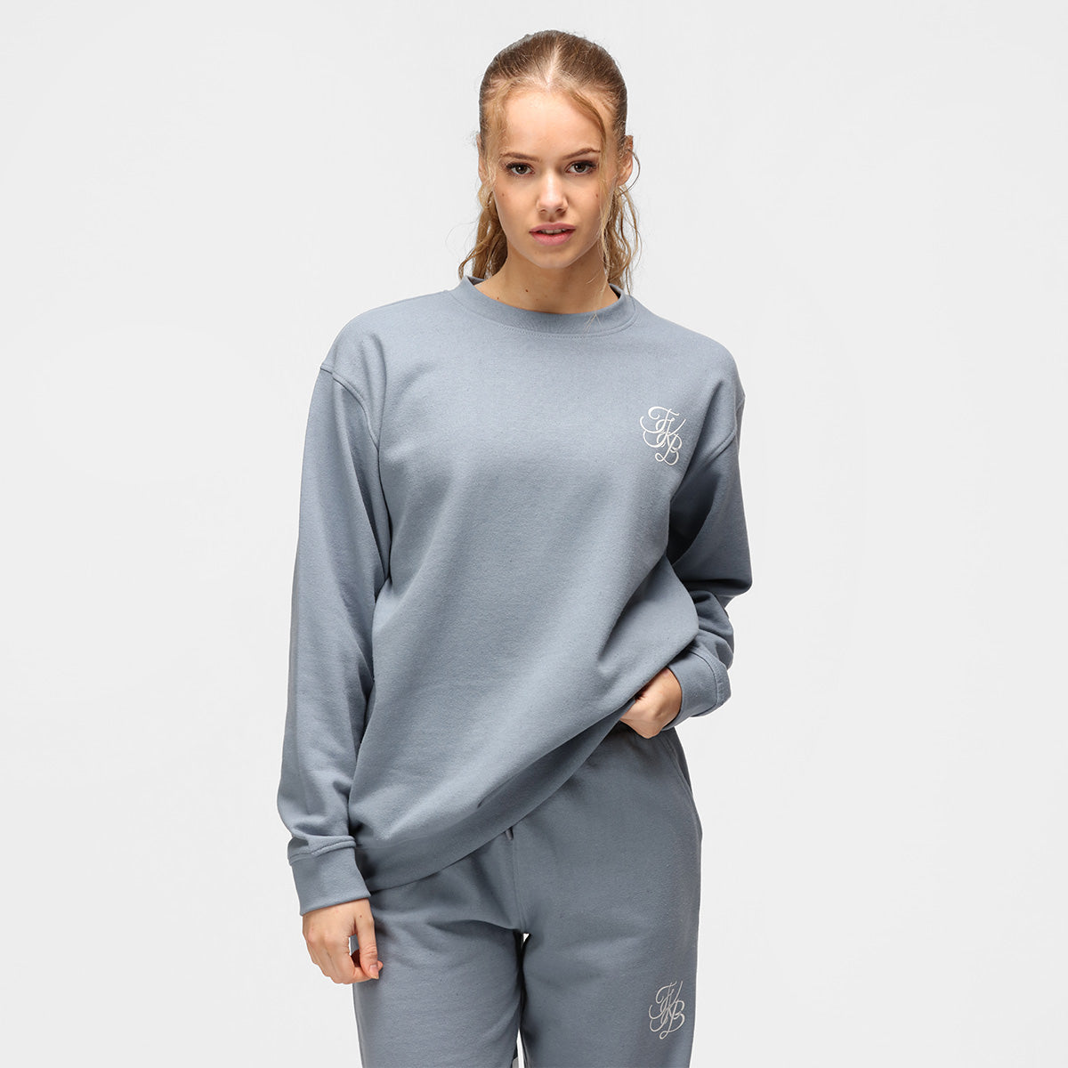 TKB Stone Blue Unisex Sweatshirt - Soft Cotton Pullover Hoodie for Men & Women | Casual Streetwear, Loungewear & Outdoor Activities