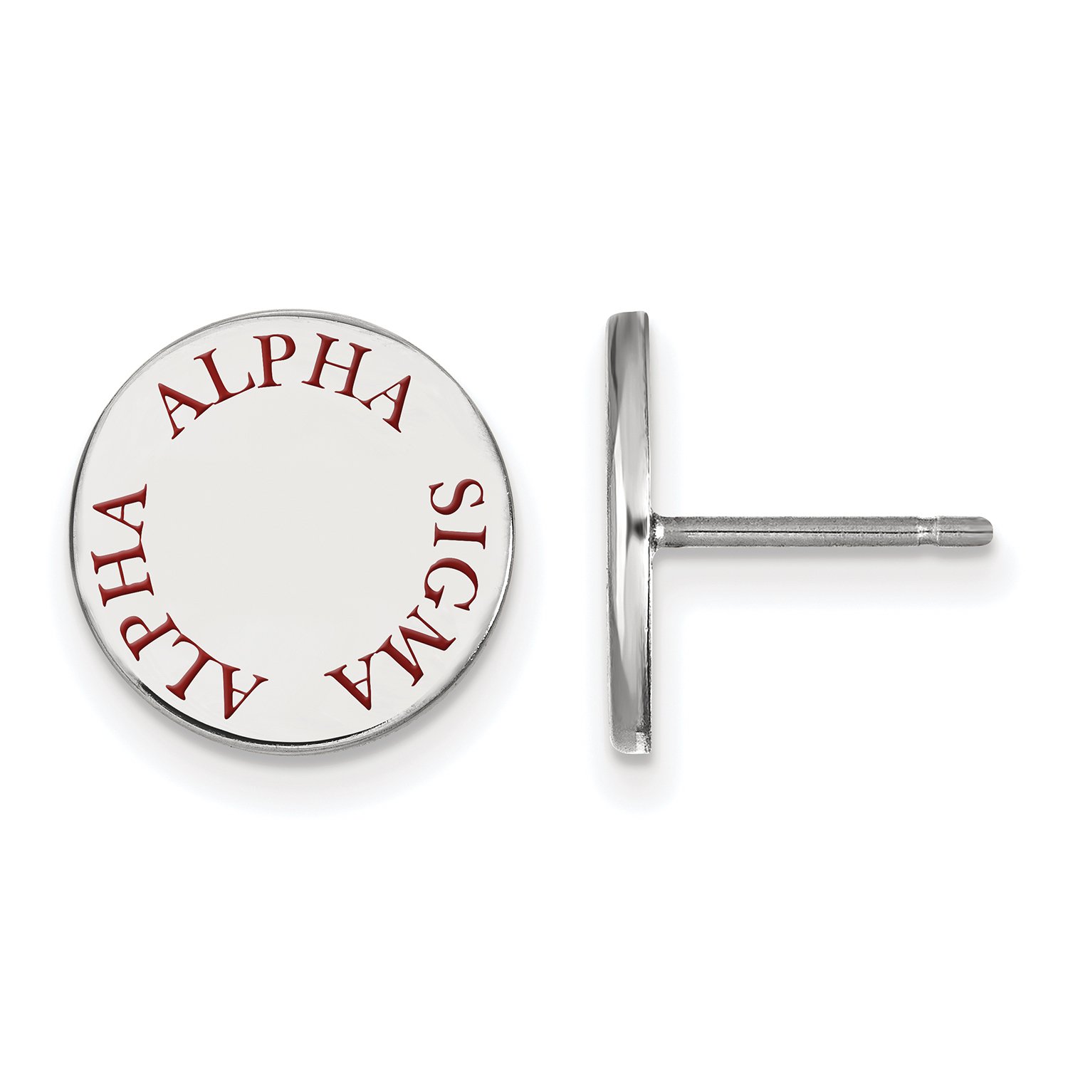 Sterling Silver Alpha Sigma Alpha Enameled Post Earrings - Sorority Jewelry for Sisters, Greek Life Gifts, Dainty Everyday Stud Earrings for Women | Perfect for Formal Events, Graduation Gifts & Sisterhood Celebrations