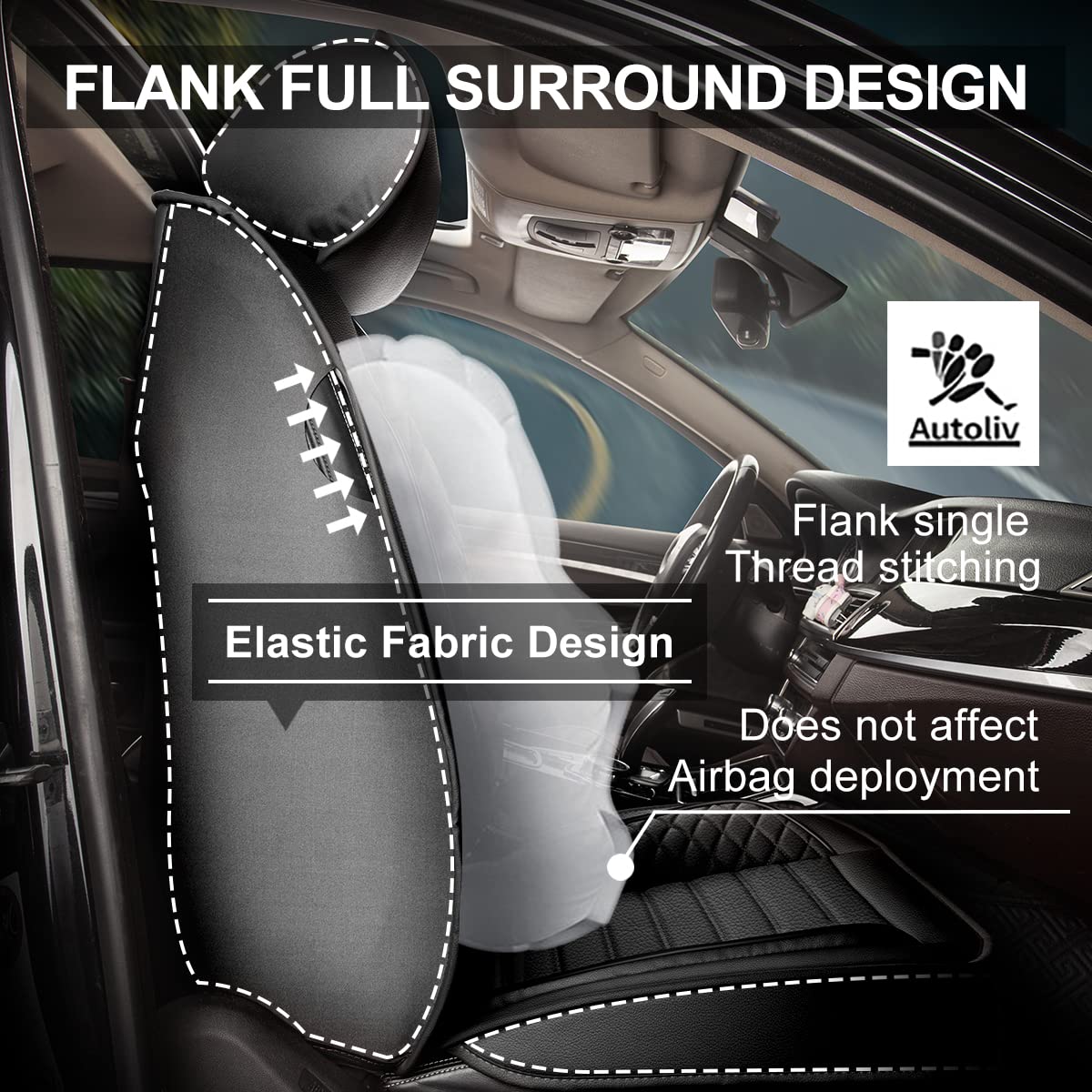 Premium Faux Leather Waterproof Car Seat Covers for Subaru Crosstrek 2016-2025 - Front Seat Protectors with Airbag Compatibility (Black & Red) - Perfect for Daily Commuting, Road Trips & Outdoor Adventures