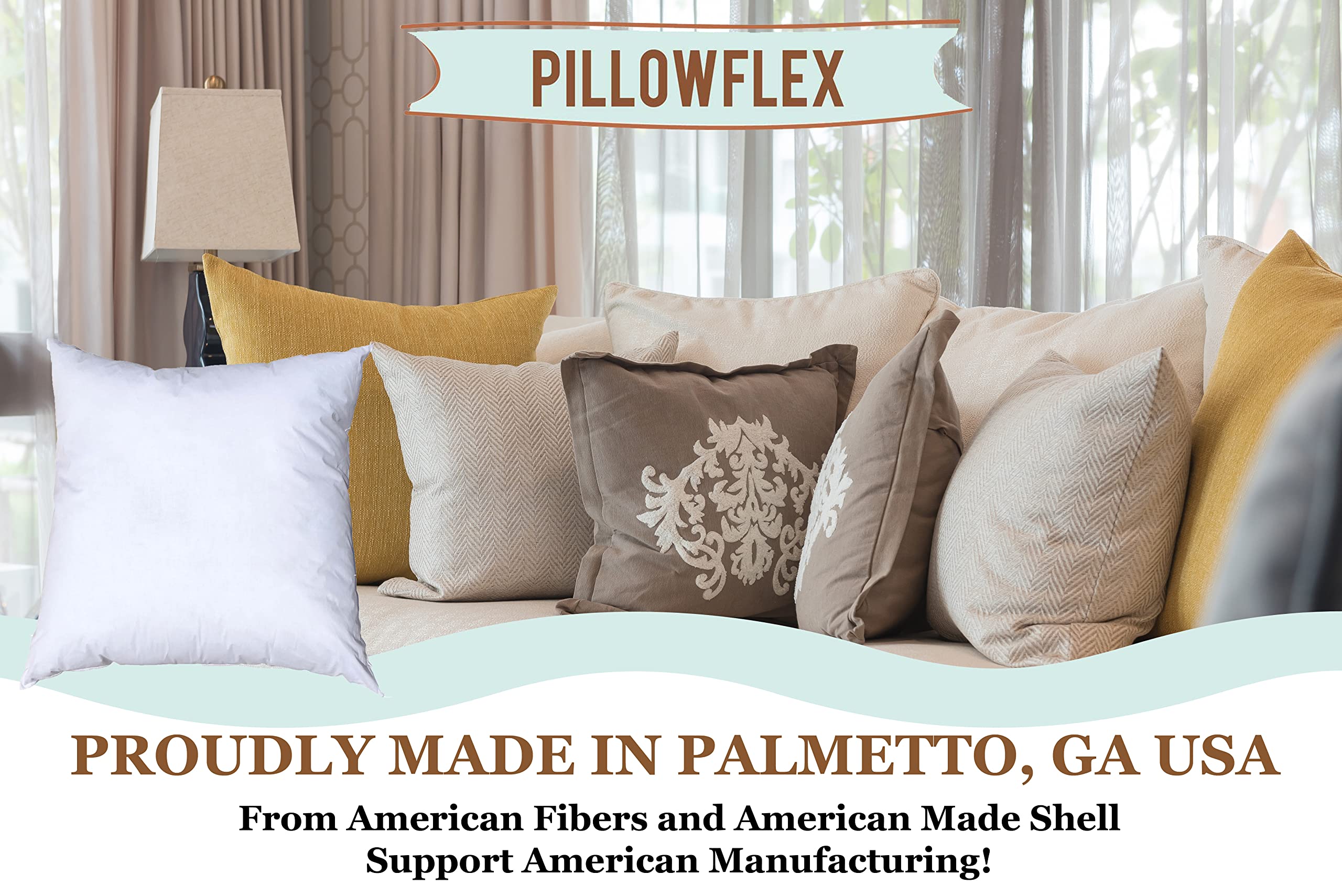 Premium Polyester Throw Pillow Insert 14x14 Inch - Ultra Soft Square Couch Pillow for Sofa, Bed, Chair - Machine Washable Decorative Accent - Perfect for Living Room, Bedroom & Home Decor