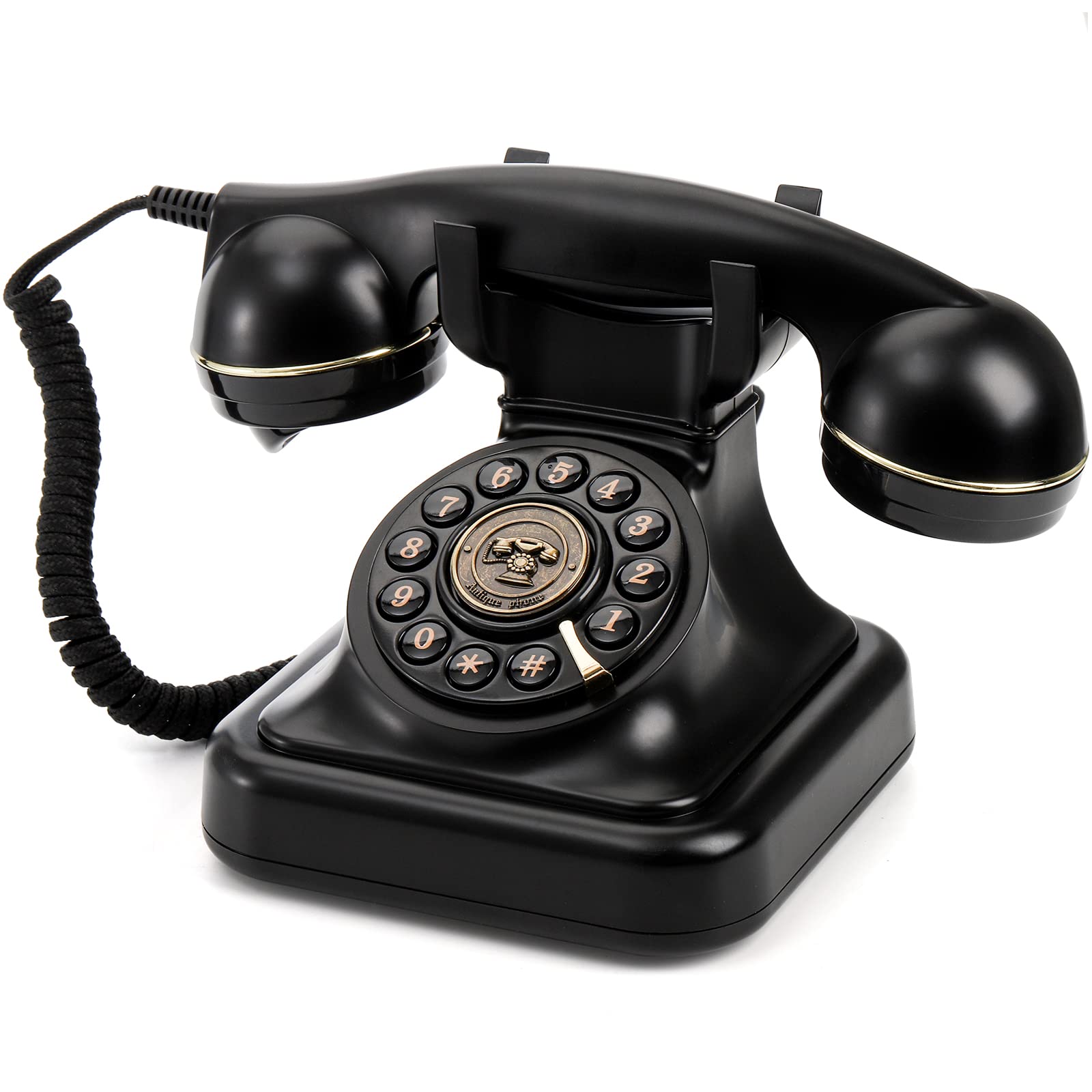 Vintage Retro Landline Telephone - Classic Corded Desk Phone with Redial Function | Old Fashioned Rotary Dial Phone for Home & Office | Perfect for Vintage Decor, Emergency Use & Nostalgic Gift
