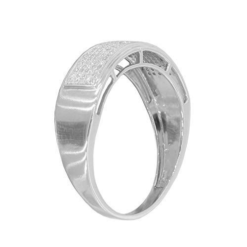 0.3 Ct Round Cut Diamond Ring for Men - .925 Sterling Silver Wedding Band, High Polish & Comfort Fit - Elegant Simple Design for Engagement, Anniversary & Daily Wear