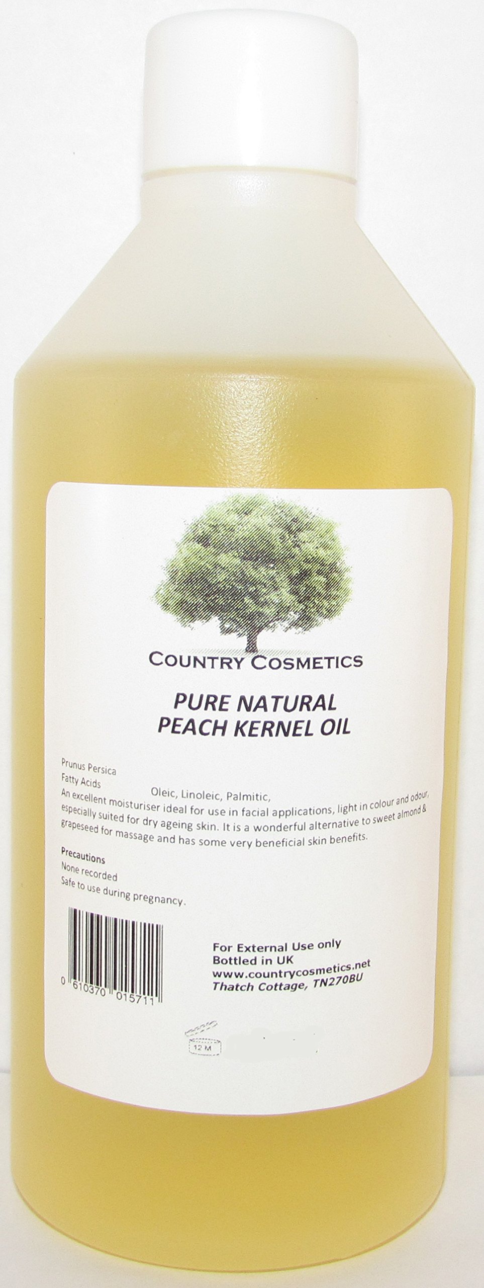 Pure Natural Peach Kernel Oil 250ml - Cold Pressed, Unrefined, 100% Organic Face & Body Moisturizer for Dry Skin, Hair Care & Massage Therapy