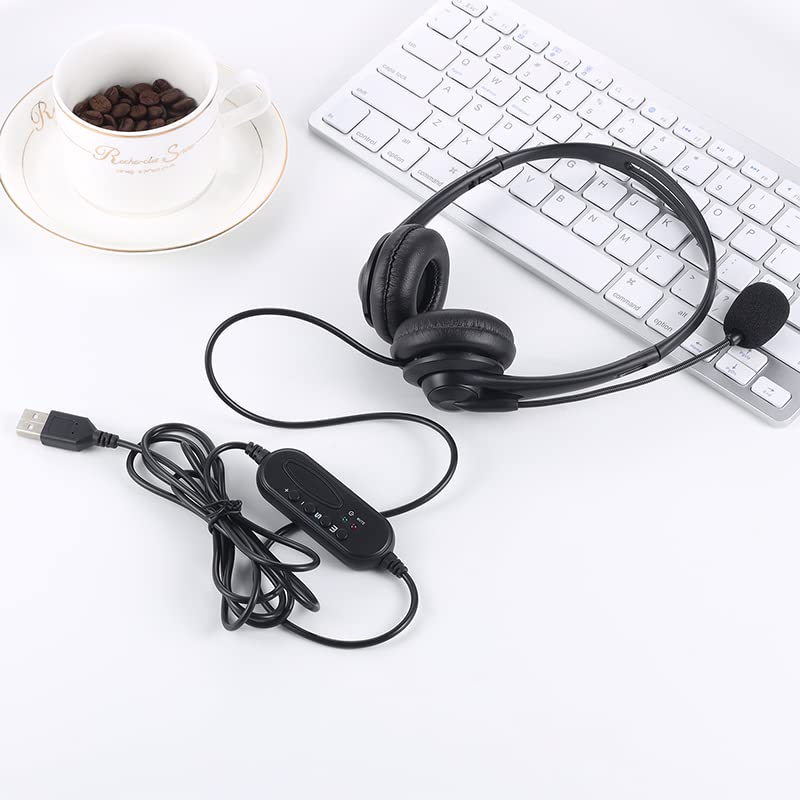 SMAZINSTAR USB Headset with Microphone for PC & Laptop - Noise Cancelling Computer Headphones for Office, Call Center, Gaming & Online Classes (2 Pack) - Adjustable Comfort Fit for Adults & Teens