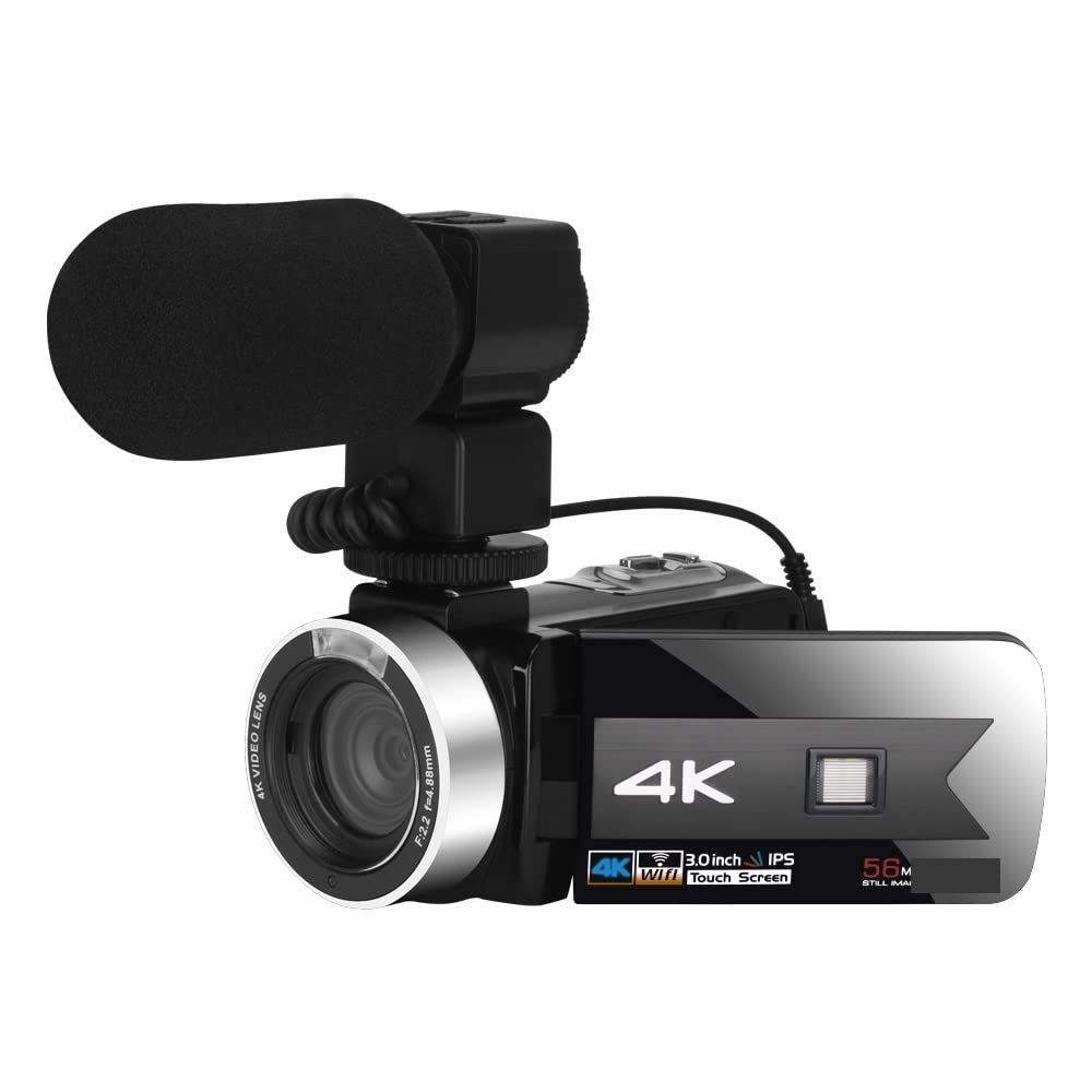AUBEST 4K Ultra HD Digital Video Camera Camcorder with Night Vision & Live Streaming - Perfect for Vlogging, YouTube, Photography, and Webcam (No SD Card Included, Model NA-U800-LT)