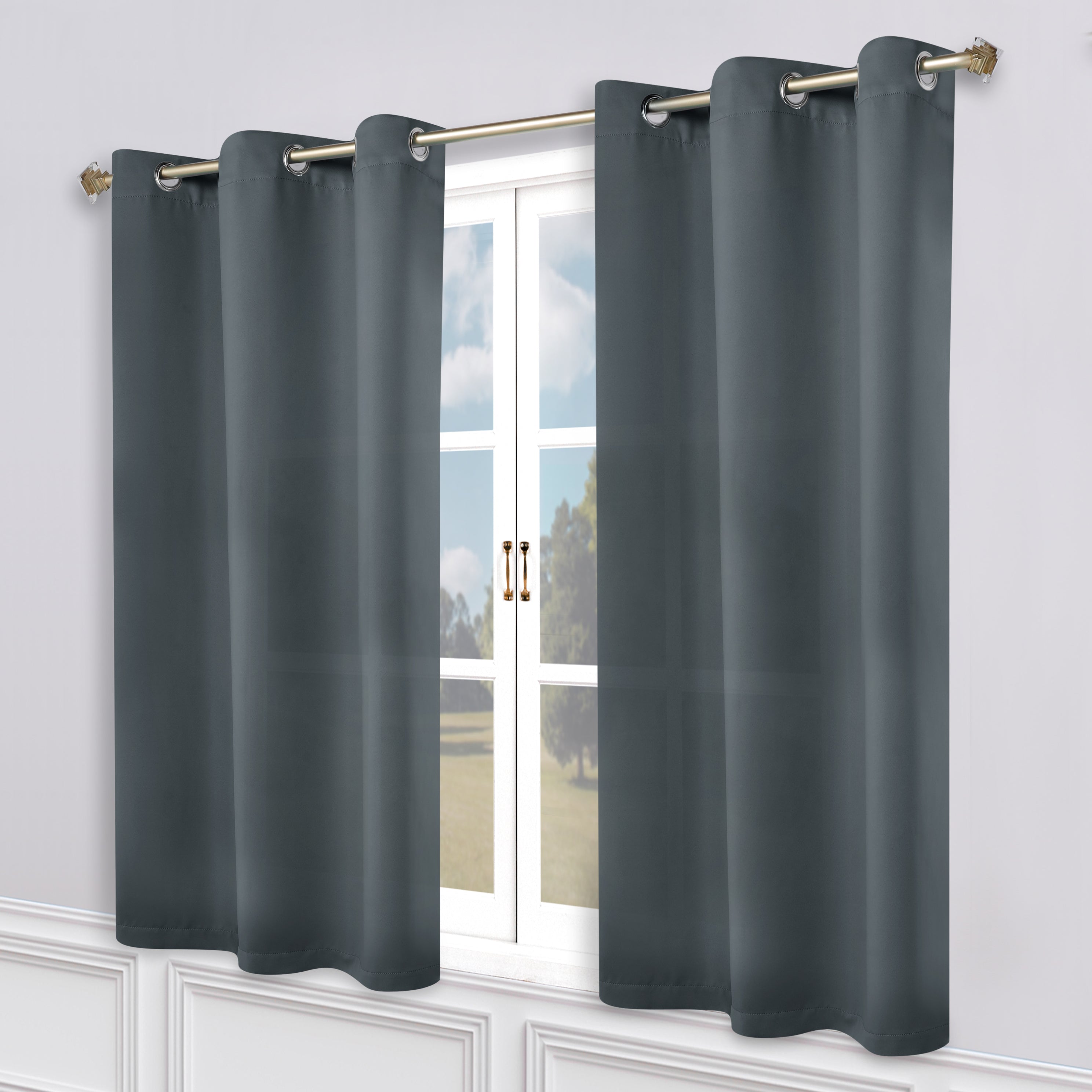 Premium Blackout Curtains Set of 2 - 100% Room Darkening, Machine Washable & Noise Reducing for Bedroom, Nursery & Home Theater