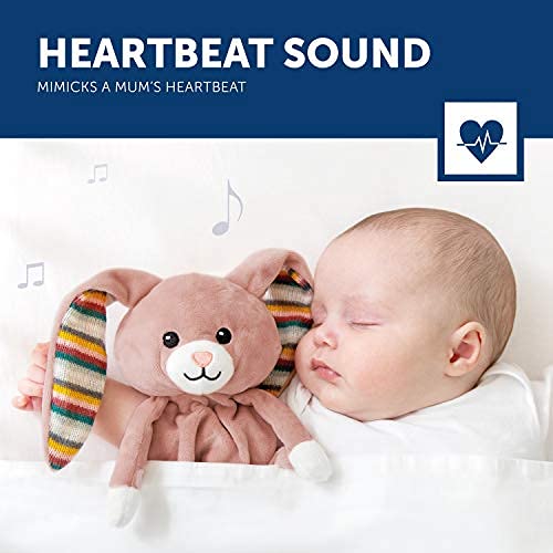 ZAZU Sound Bunny Plush Toy Becky The Rabbit - Soft & Cuddly Stuffed Animal with Soothing Sounds for Babies & Toddlers (Pink) - Perfect for Nursery, Bedtime Comfort & Sensory Play