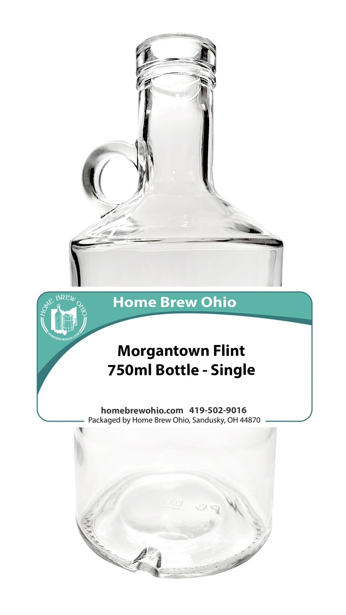Premium Morgantown Flint Bar Top Spirit Bottles - Single Glass Liquor Bottle for Whiskey, Bourbon & Cocktails | Home Bar, Party & Gift Use