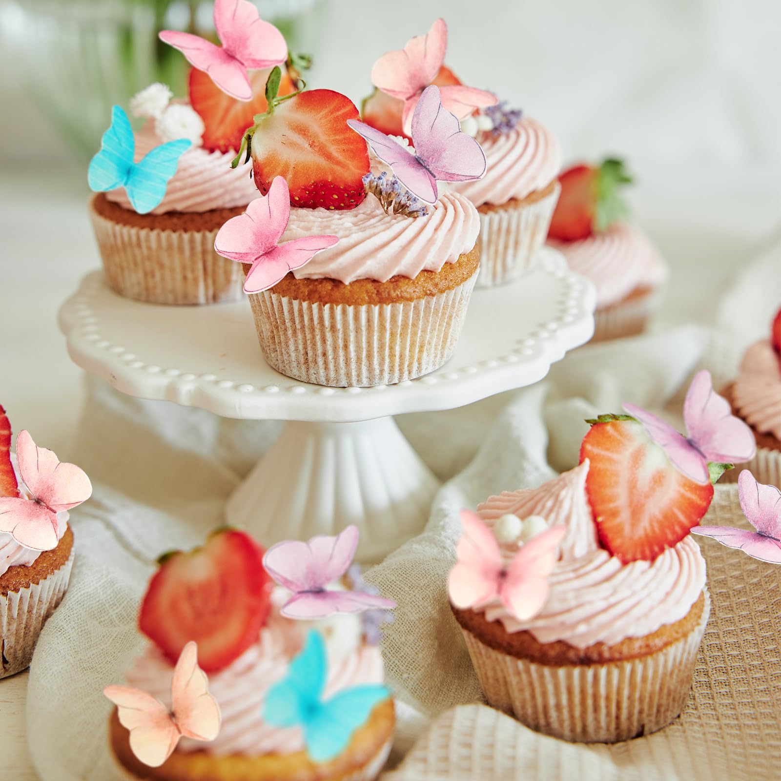 48 Pcs Edible Purple Butterfly Cake Toppers - Decorative Cupcake Toppers for Birthday Parties, Baby Showers & Wedding Cakes | Perfect for DIY Cake Decorating & Sweet Table Displays