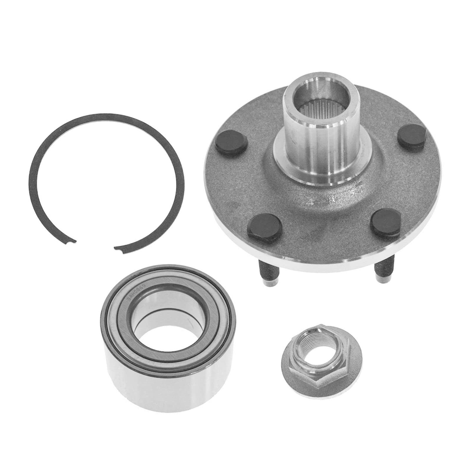 High-Performance Front Wheel Bearing & Hub Assembly with Ceramic Brake Pads & Rotors Kit - Compatible with Ford F150, F250, Mustang - Perfect for Off-Roading, Towing & Performance Driving