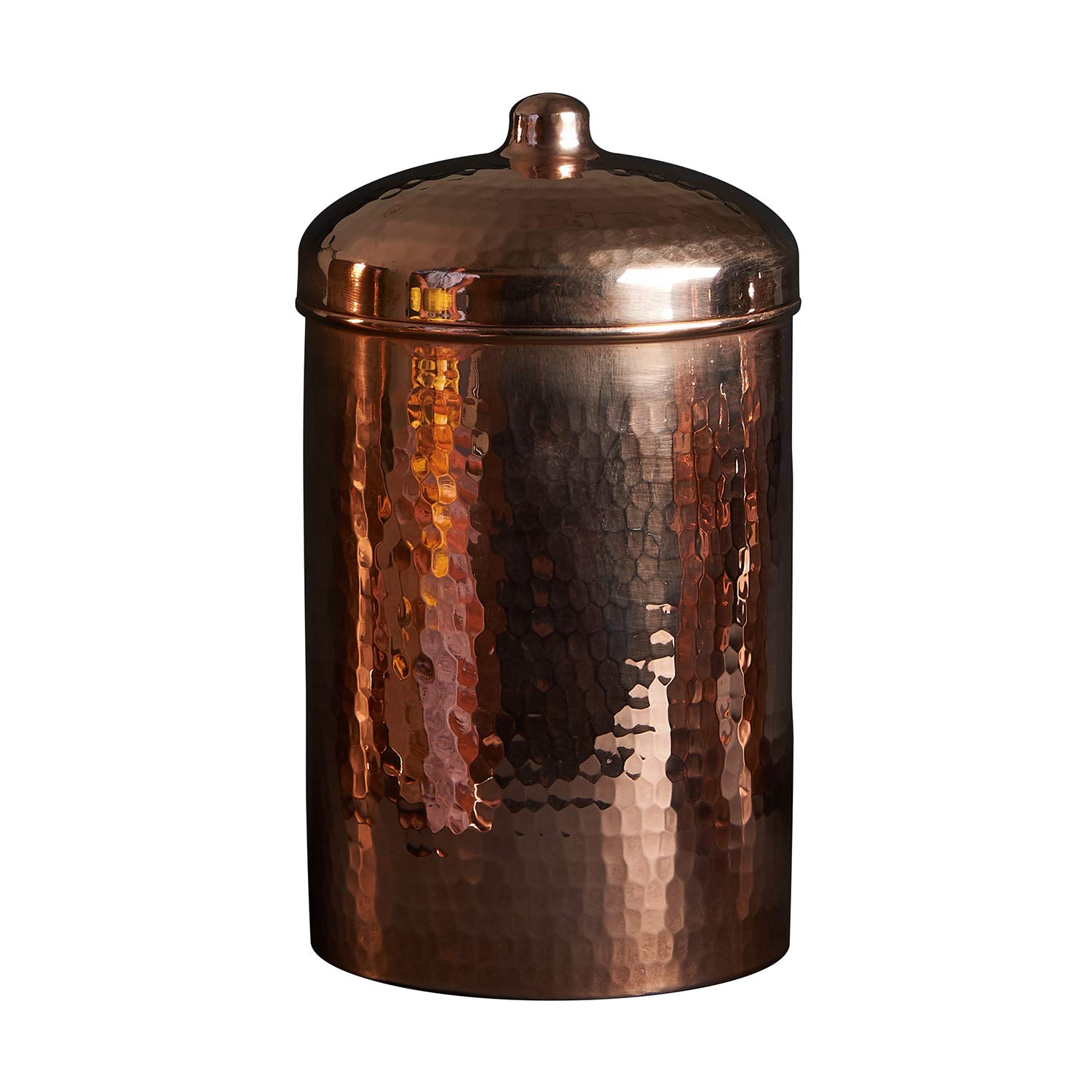 Sertodo Polished Copper Kitchen Canisters Set - 2 Quart Capacity, Elegant & Functional Storage Containers for Flour, Sugar, Coffee - Hammered Finish for Shine & Durability - Eco-Friendly Recycled Copper - Perfect for Pantry Organization & Countertop Decor